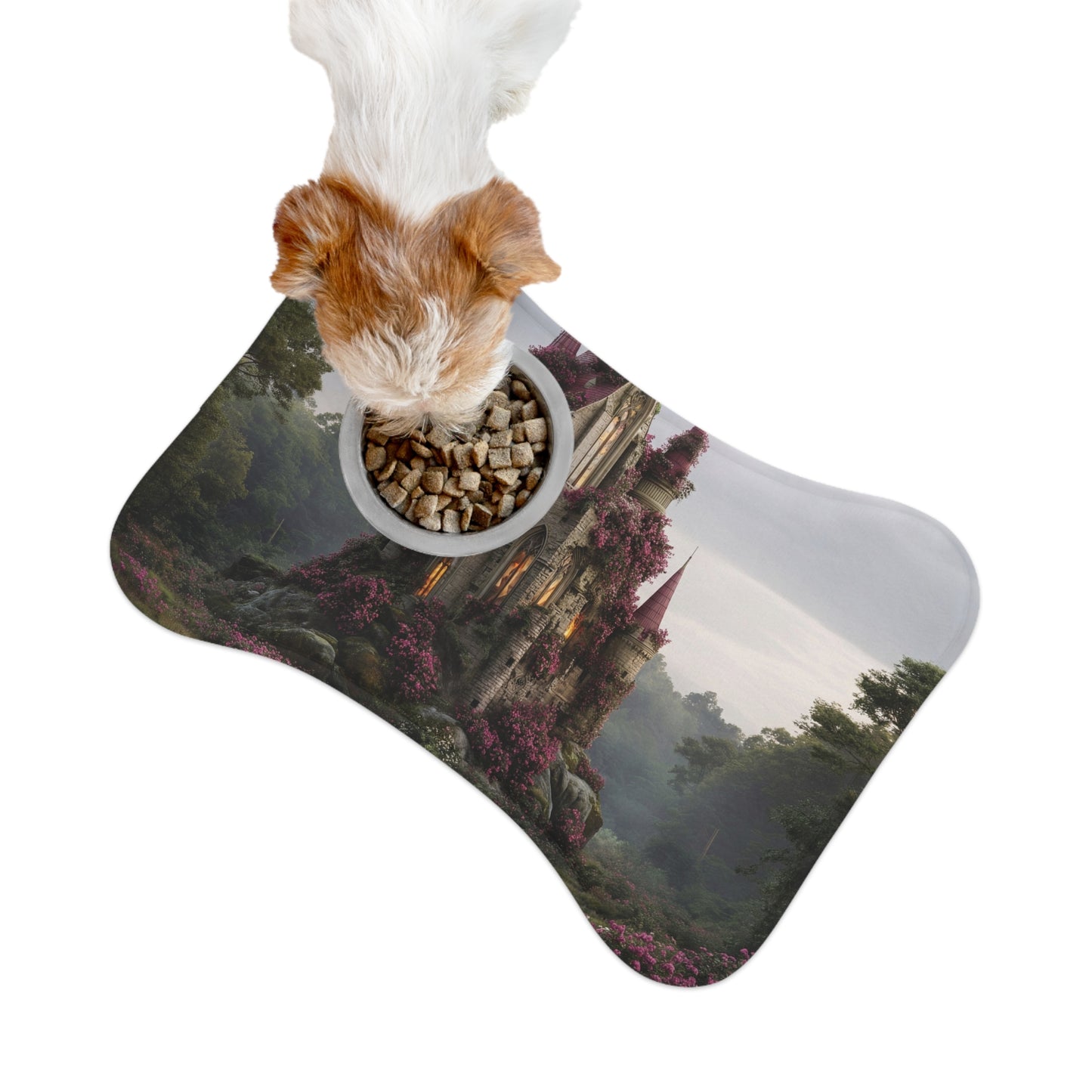 Rose-Clad Castle Pet Feeding Mats – Twilight Bloom Sanctuary