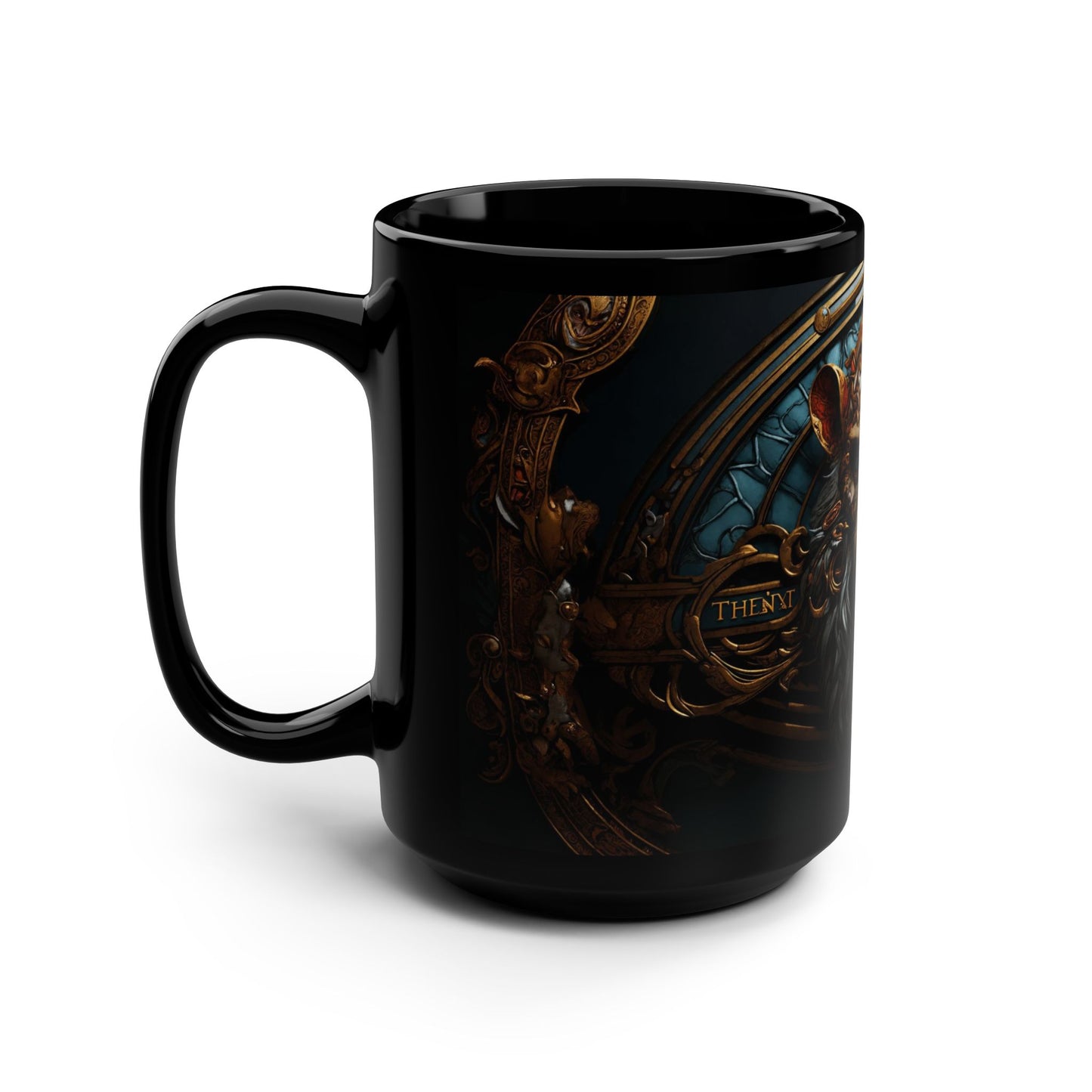 Ornate Lion Warrior Mug - Fantasy Art Print