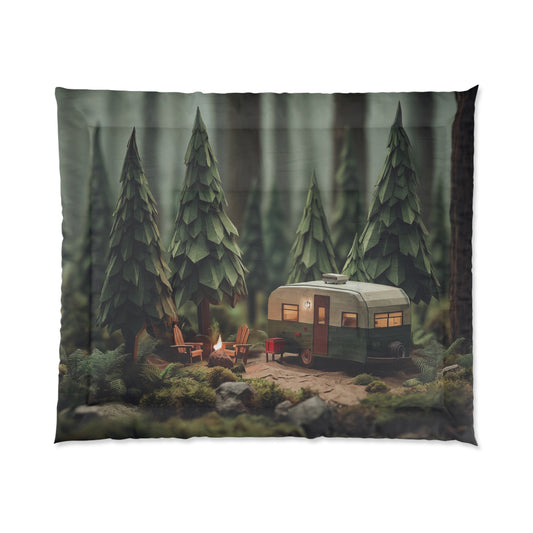 Forest Camp Trailer Comforter – Whispering Pines & Warm Glow