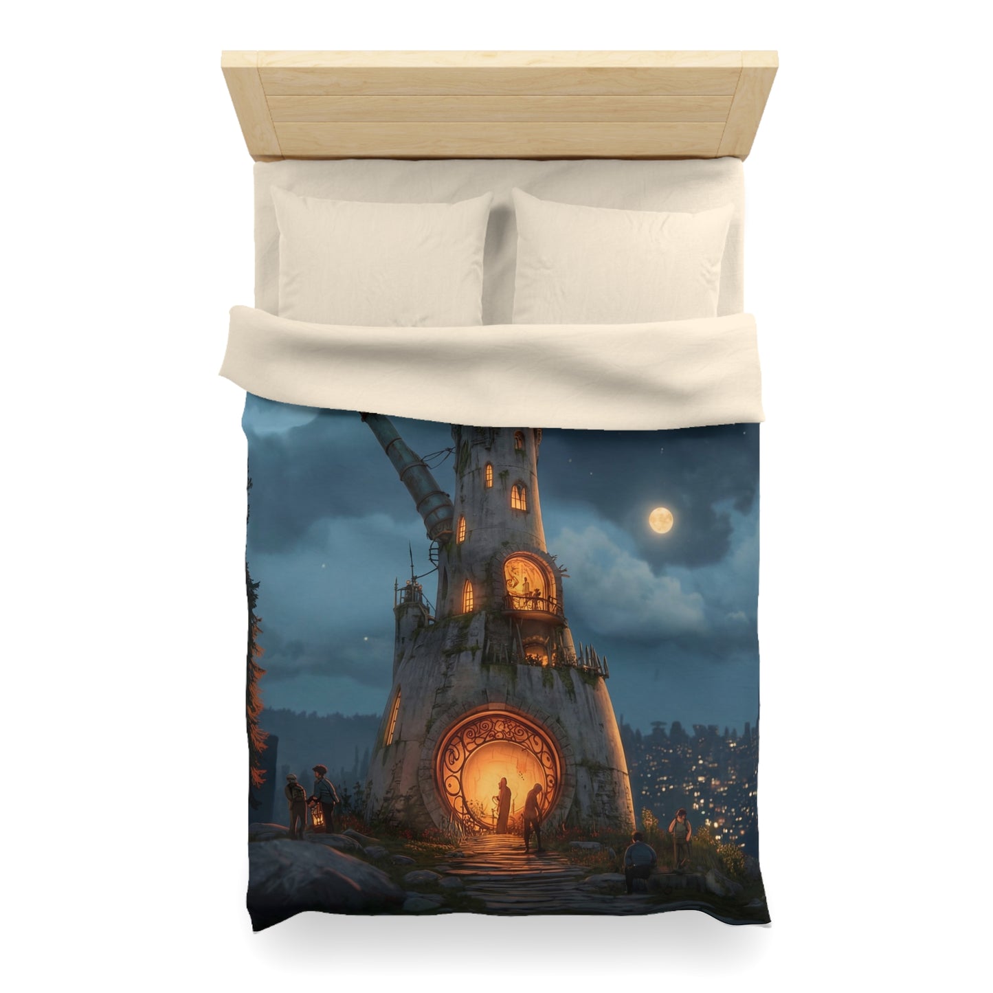 Starlit Observatory Duvet Cover – Whispers of the Cosmic Gate