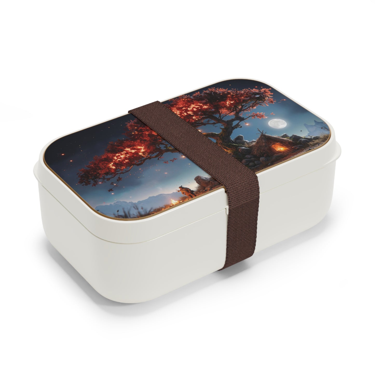 Whispering Flame Tree Bento Lunch Box – Campfire Dreams Under Crimson Canopy