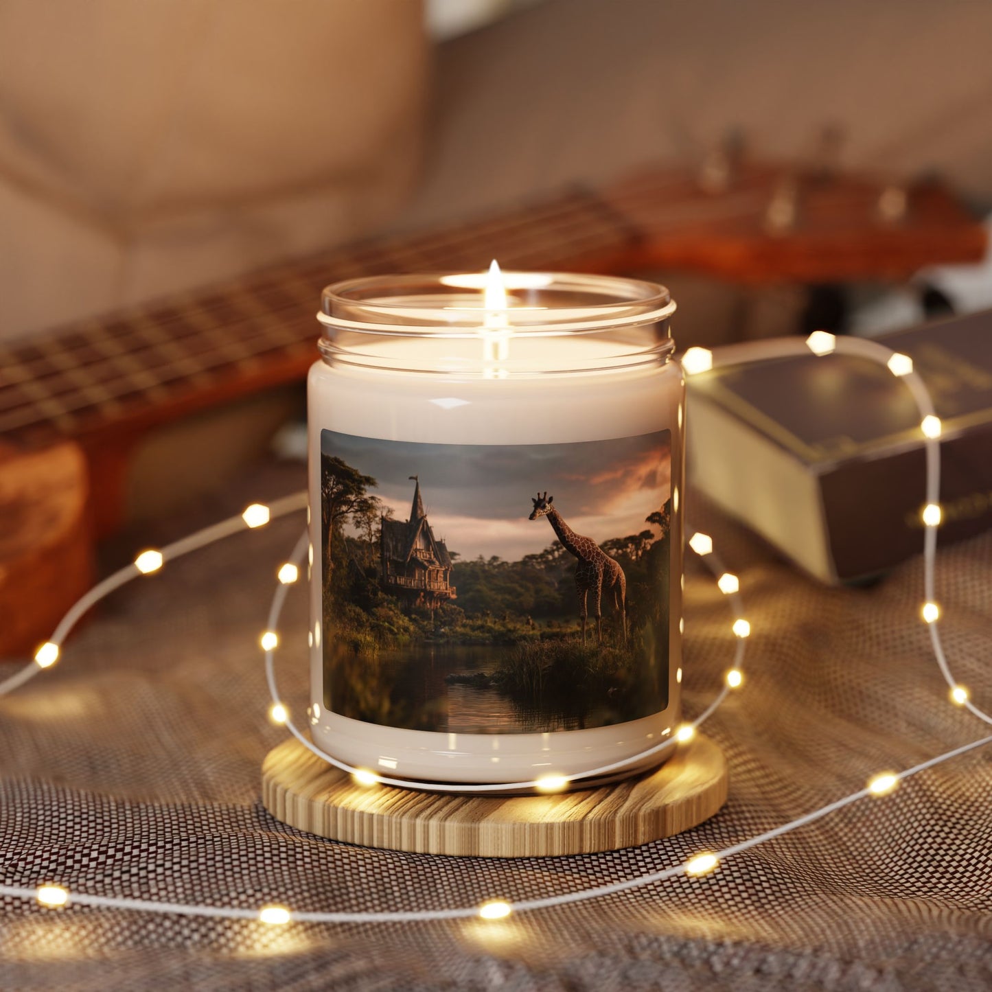 Giraffe by the Waterfall Cottage Scented Soy Candle, 9oz – Sunset Serenity in Savannah Gold