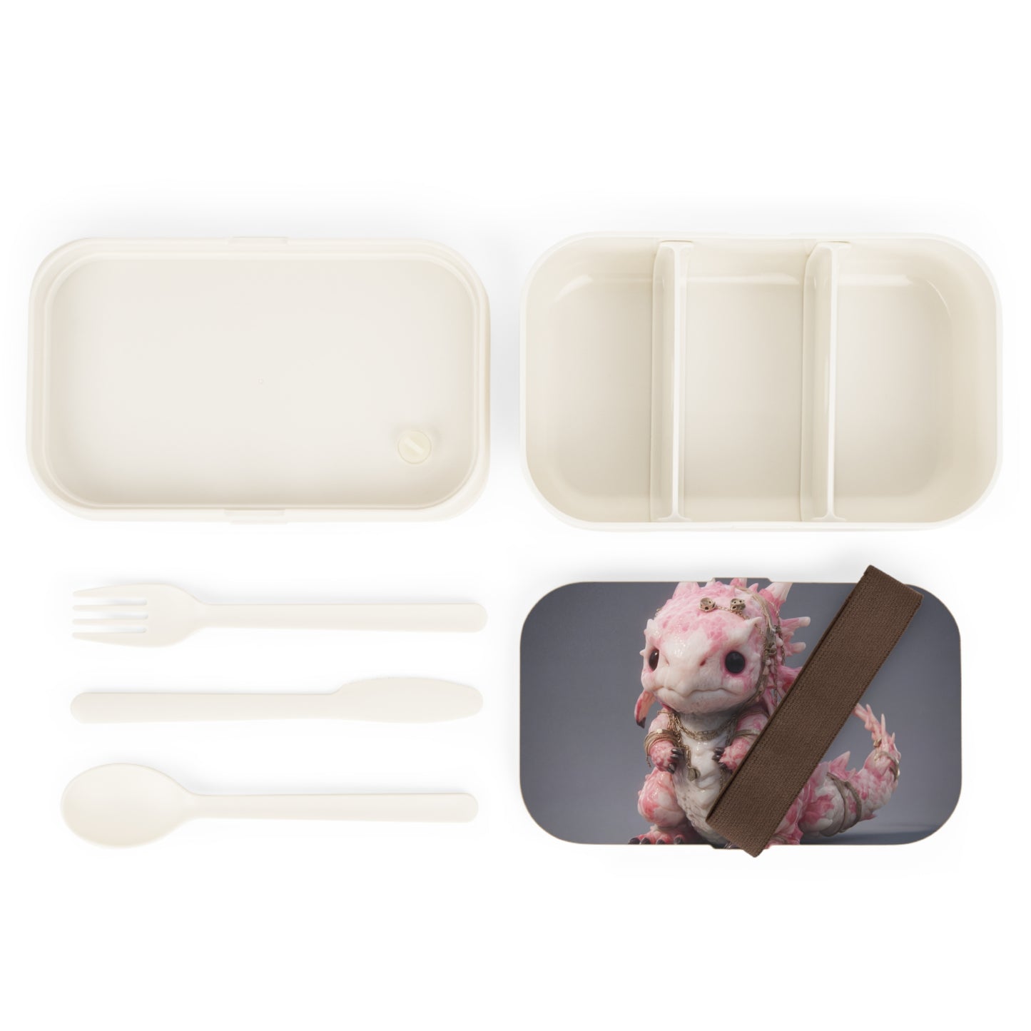Pink Obsidian Dragon Bento Lunch Box – Tiny Guardian of Gilded Chains