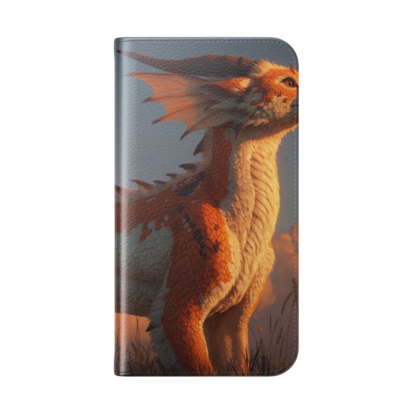 Gilded Dragon Flip Cases – Amber Sunset Guardian