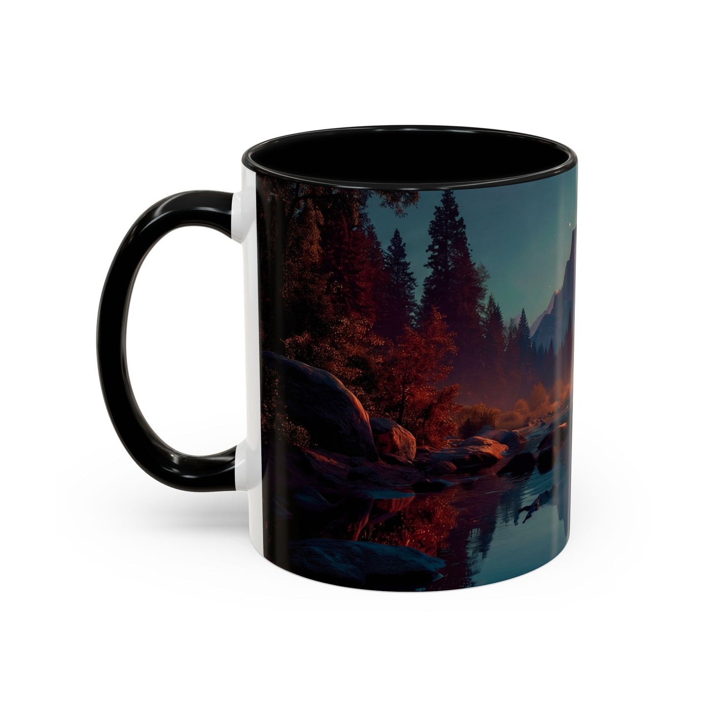 Celestial Reflections Accent Coffee Mug (11, 15oz) – Half Dome’s Starlit Mirror