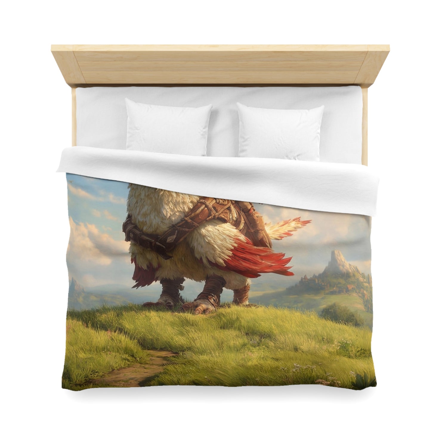 Skybound Hawk Riders Microfiber Duvet Cover – Sunlit Summit Adventure
