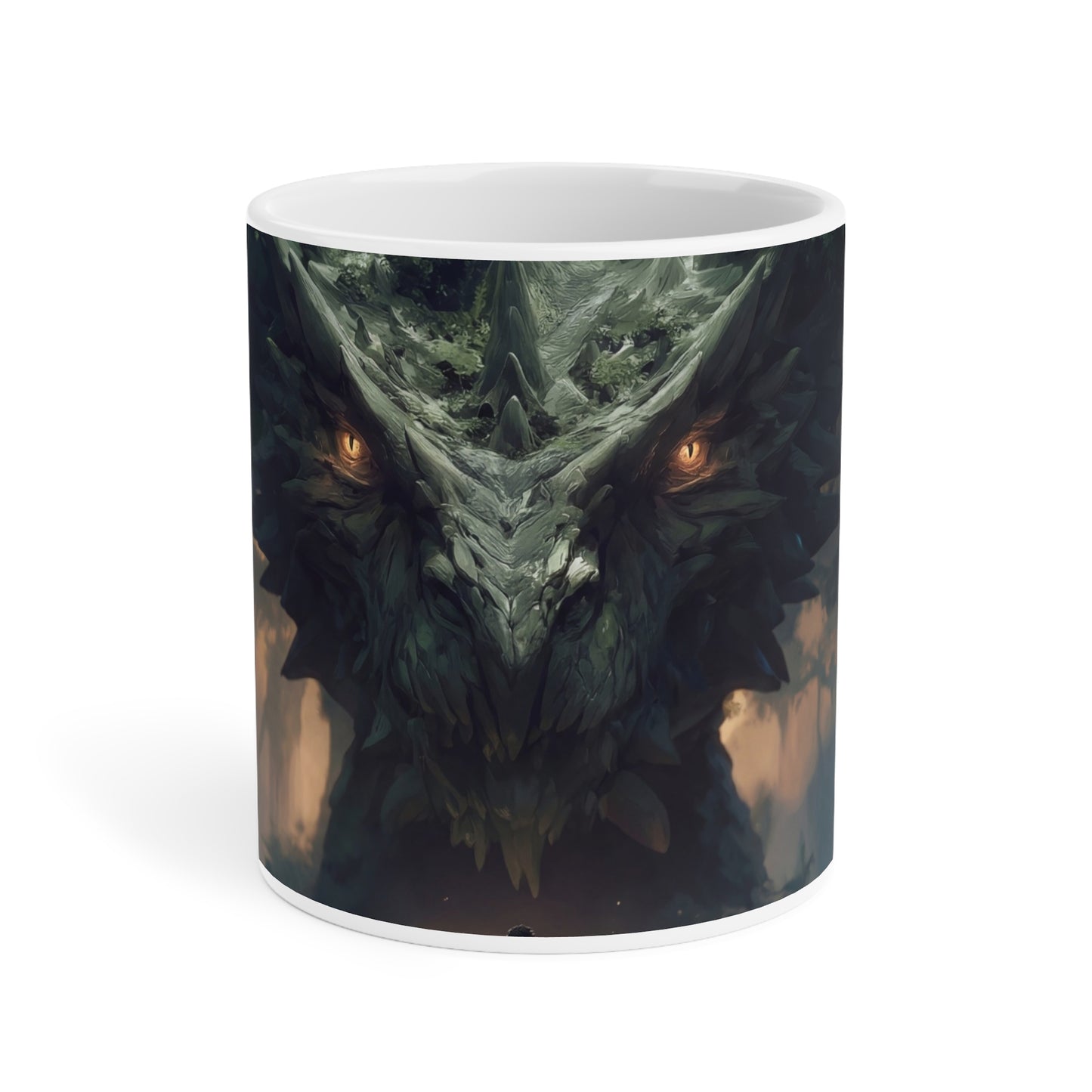 Ancient Dragon Sentinel Ceramic Mugs (11oz\15oz\20oz) – Whispers of the Verdant Throne