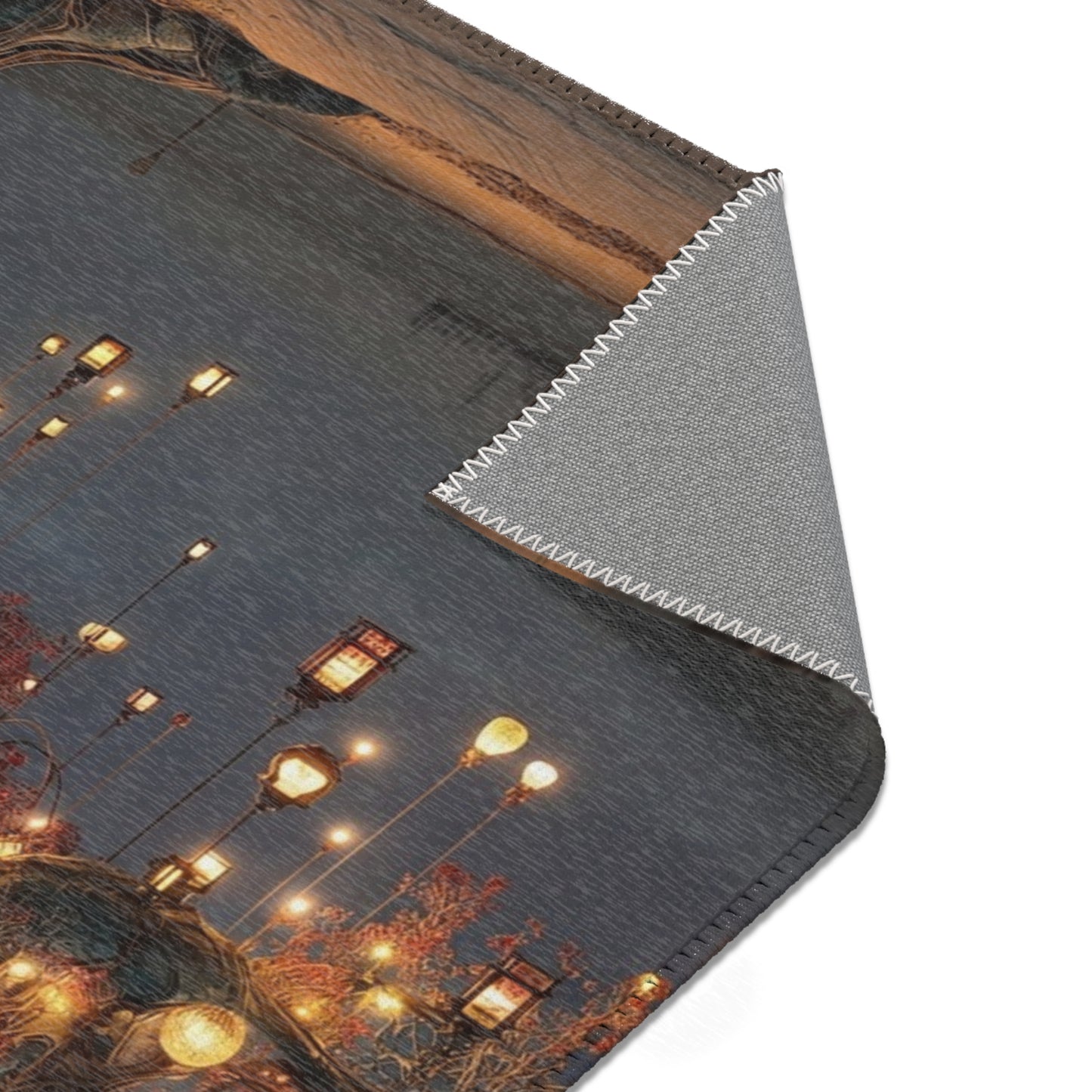 Luminous Wisp Tree Area Rug – Desert Nightglow Oasis