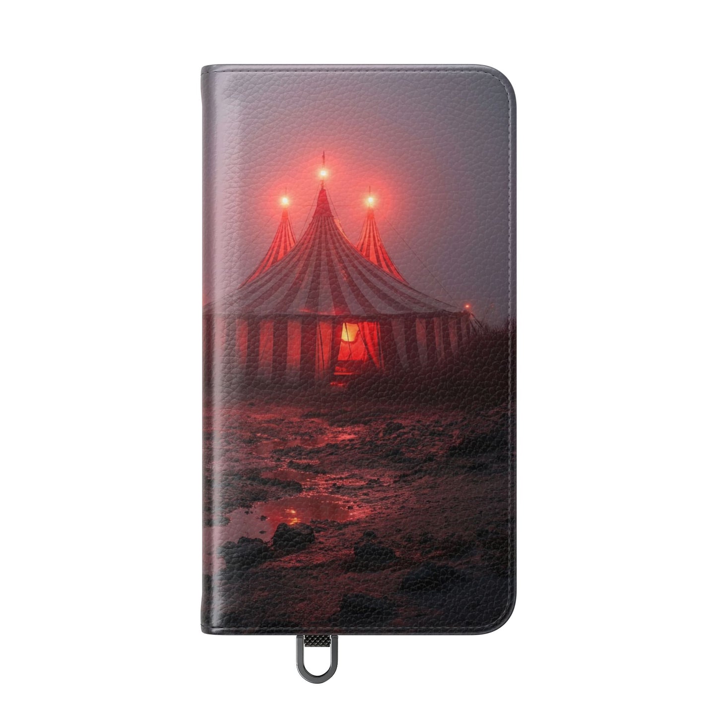 Crimson Circus Tent Flip Cases – Misty Coastside Lantern Scene