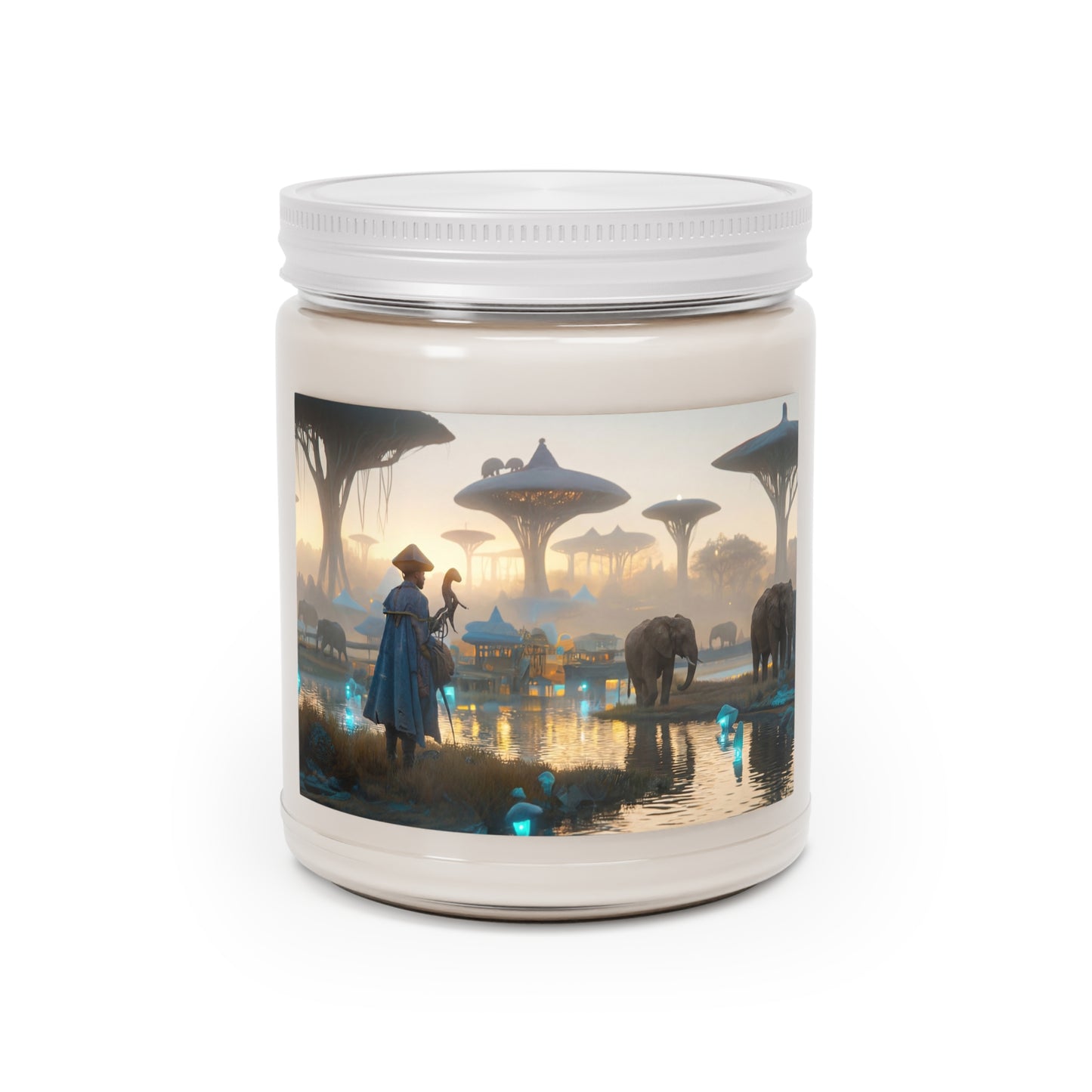Forgotten Grove Explorer Scented Soy Candles with White Lid, 9oz – Dawn’s Whisper Through Ancient Canopy