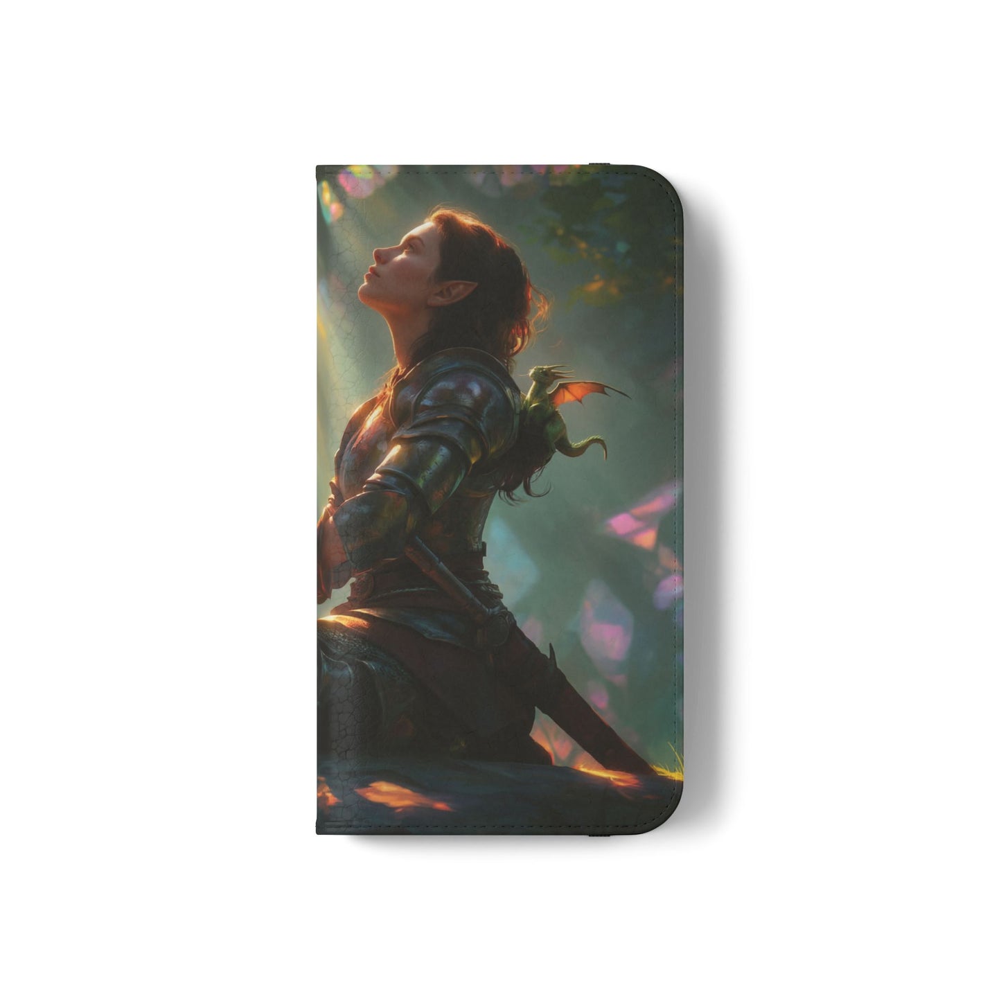 Crystal Grove Sentinel Flip Cases – Iridescent Forest Dawn Guardian
