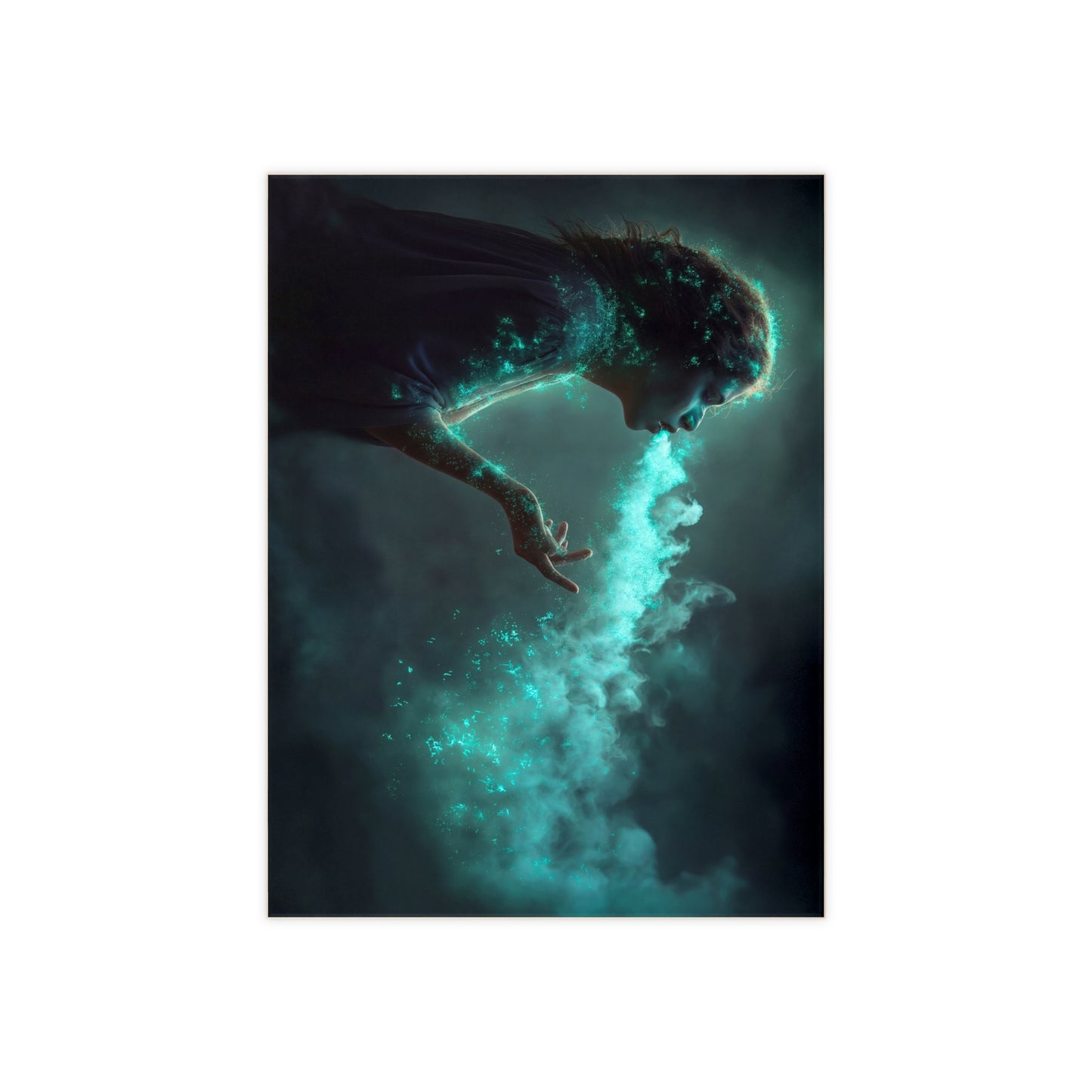 Enchanted Breath Ceramic Photo Tile – Azure Sparkle Whisperer