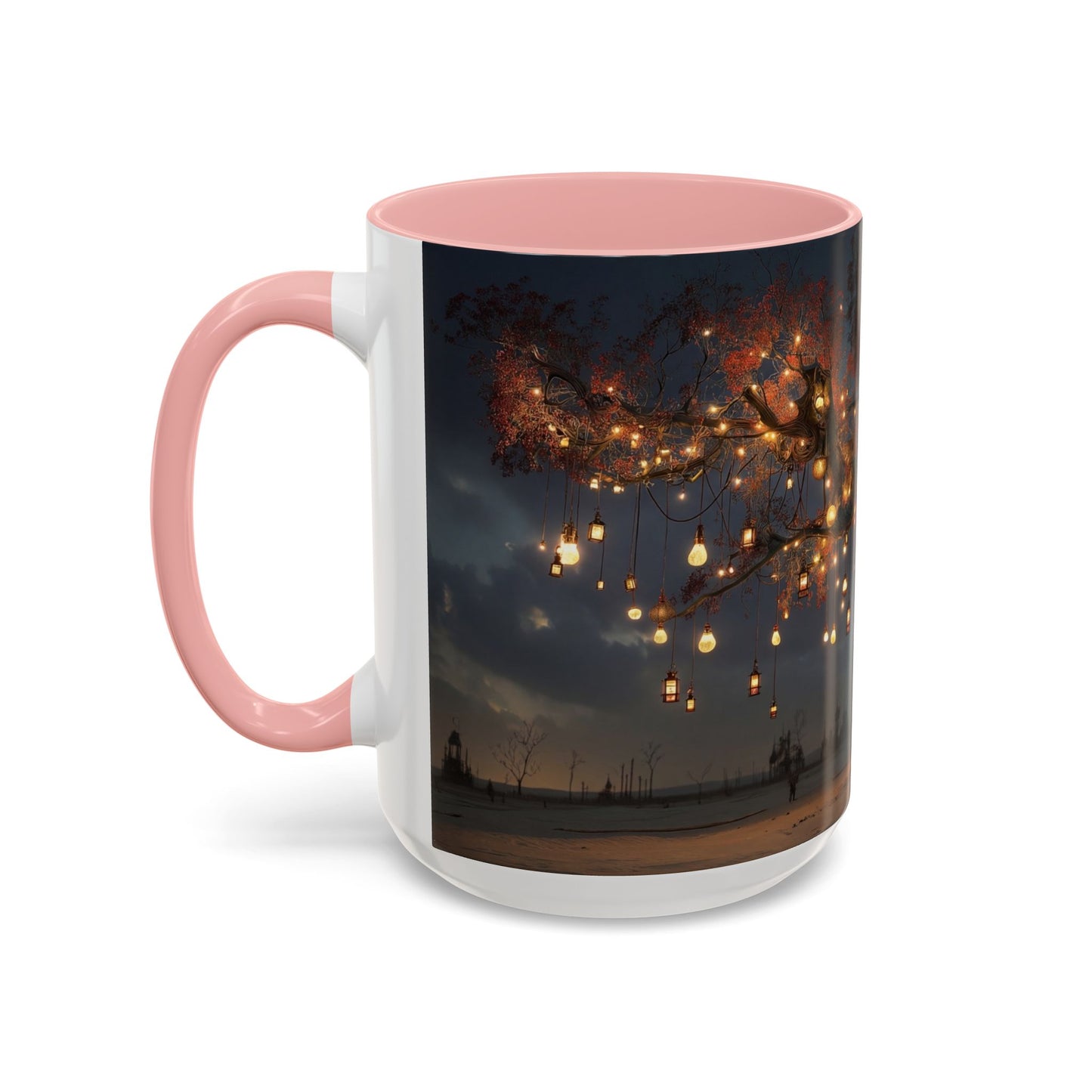 Lantern Tree Accent Coffee Mug (11, 15oz) – Amber Glowing Guardianship