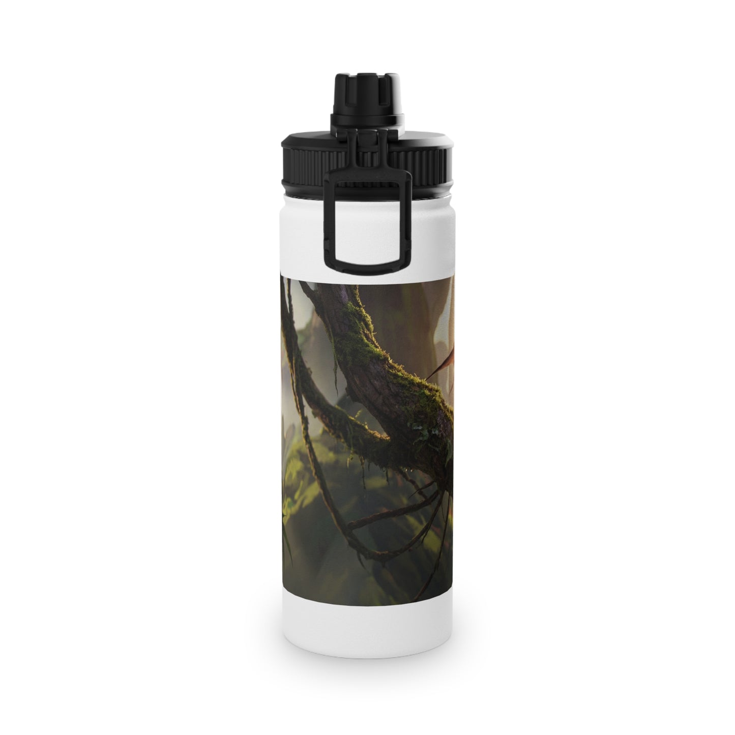 Winged Siamese Kittens Stainless Steel Water Bottle, Sports Lid – Sunlit Grove Whispers