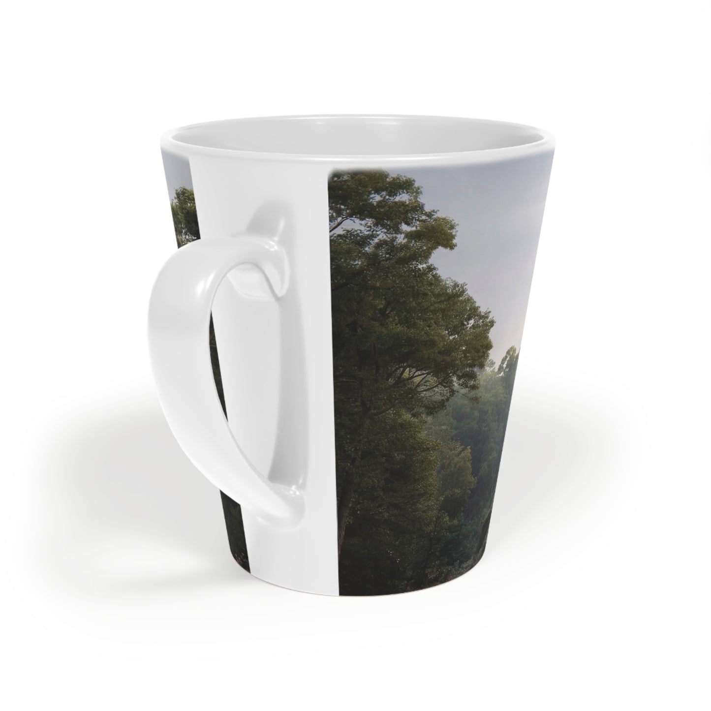 Rose-Clad Castle Latte Mug – Twilight Sanctuary in Bloom
