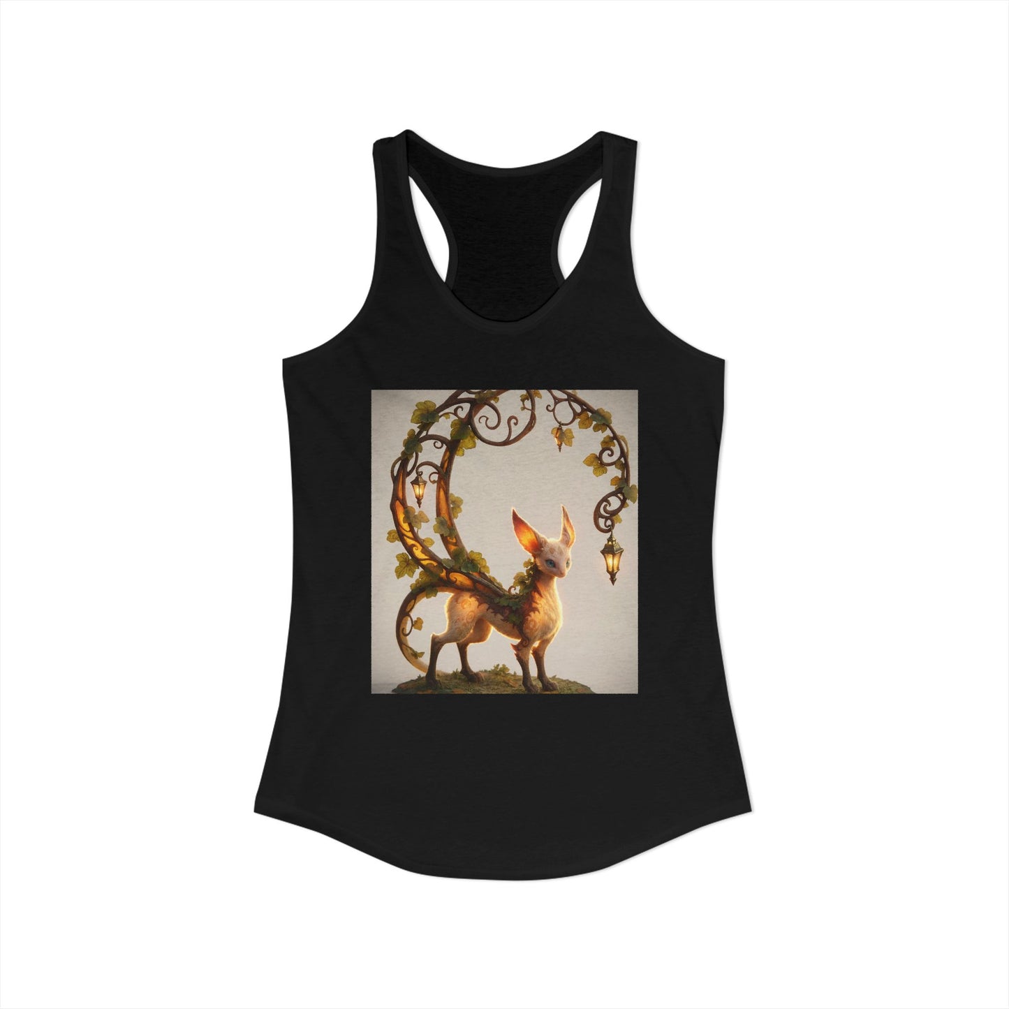 Lanterned Fennec Guardian Tank – Amber Iron Arch Fantasy Racerback