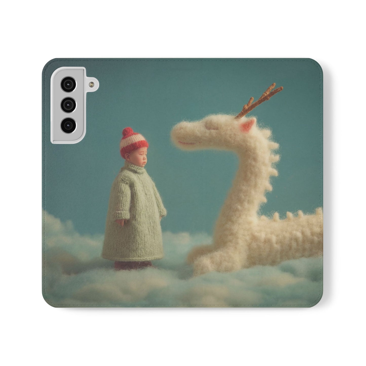 Woolly Dragon & Child Flip Cases – Cloudside Guardians