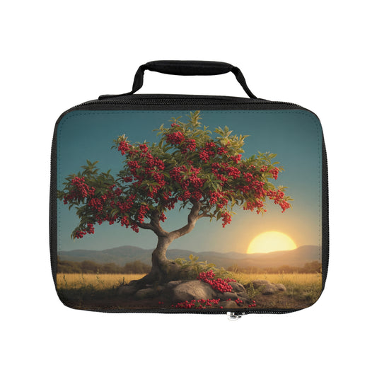 Crimson Berry Tree Lunch Bag – Sunset Harvest Dreamscape
