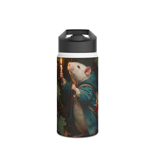 Candlelit Forager Mouse Stainless Steel Water Bottle, Standard Lid – Autumn’s Secret Harvest