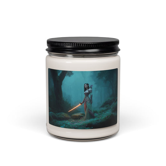 Elven Guardian Scented Soy Candle, 9oz – Twilight Sword in the Misty Grove