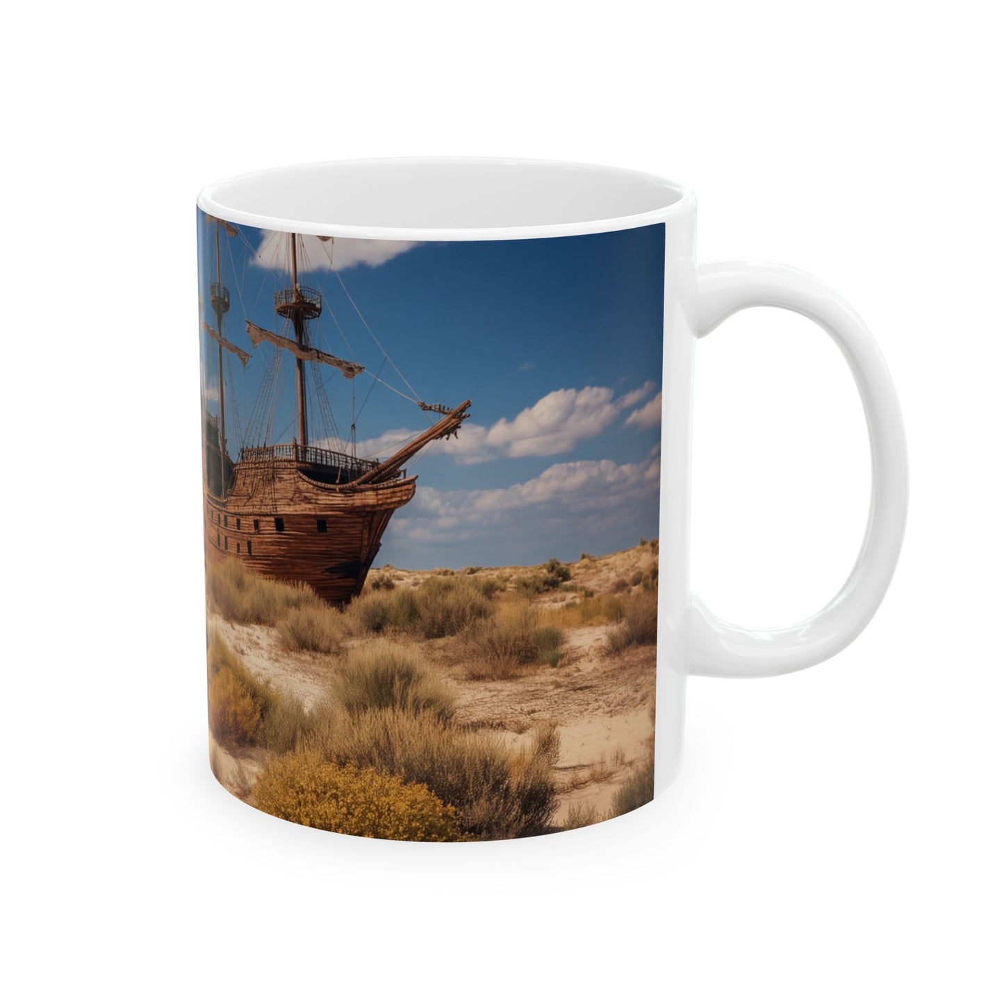 Abandoned Galleon Ceramic Mug – Deserted Shipwreck Dreamscape