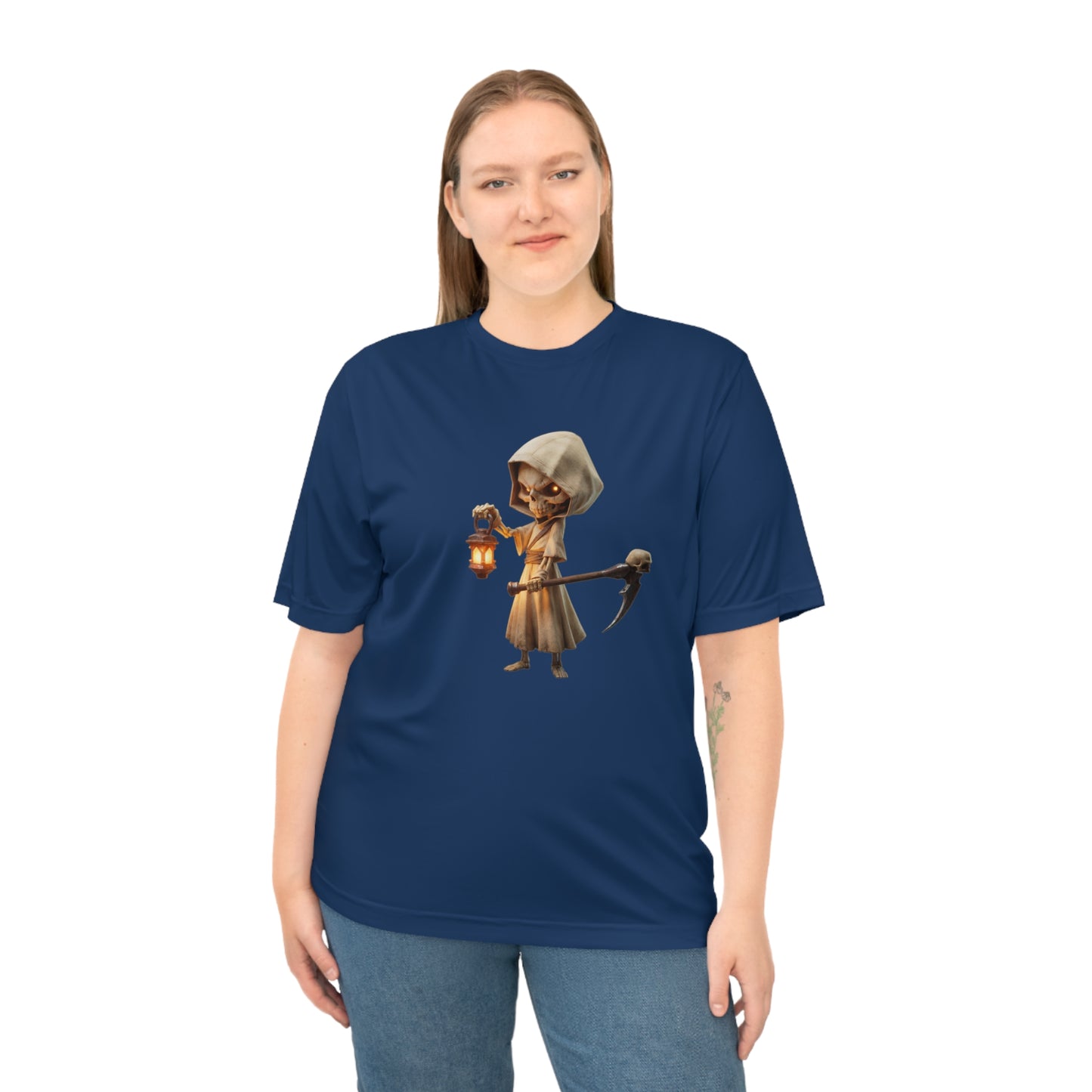 Lantern-Bearer Skeleton Hoodie – Warm Beacon Graphic Unisex Zone Performance T-shirt