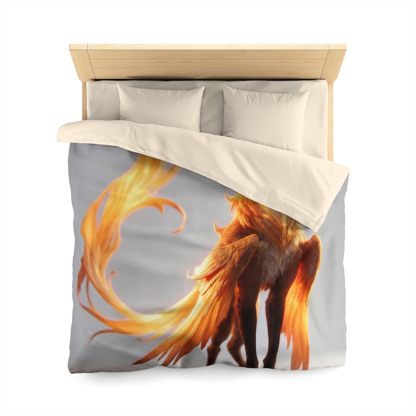 Phoenix Fox Microfiber Duvet Cover – Radiant Flame Guardian