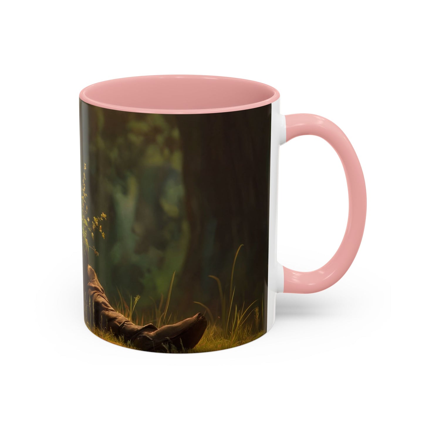 Forest Sentinel Accent Coffee Mug (11, 15oz) – Luminescent Guardian in Dappled Light