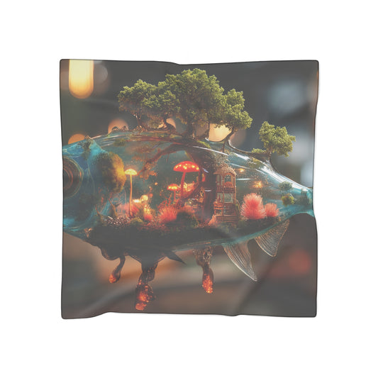 Forest Within Fish Poly Scarf – Liquid Twilight Sanctuary