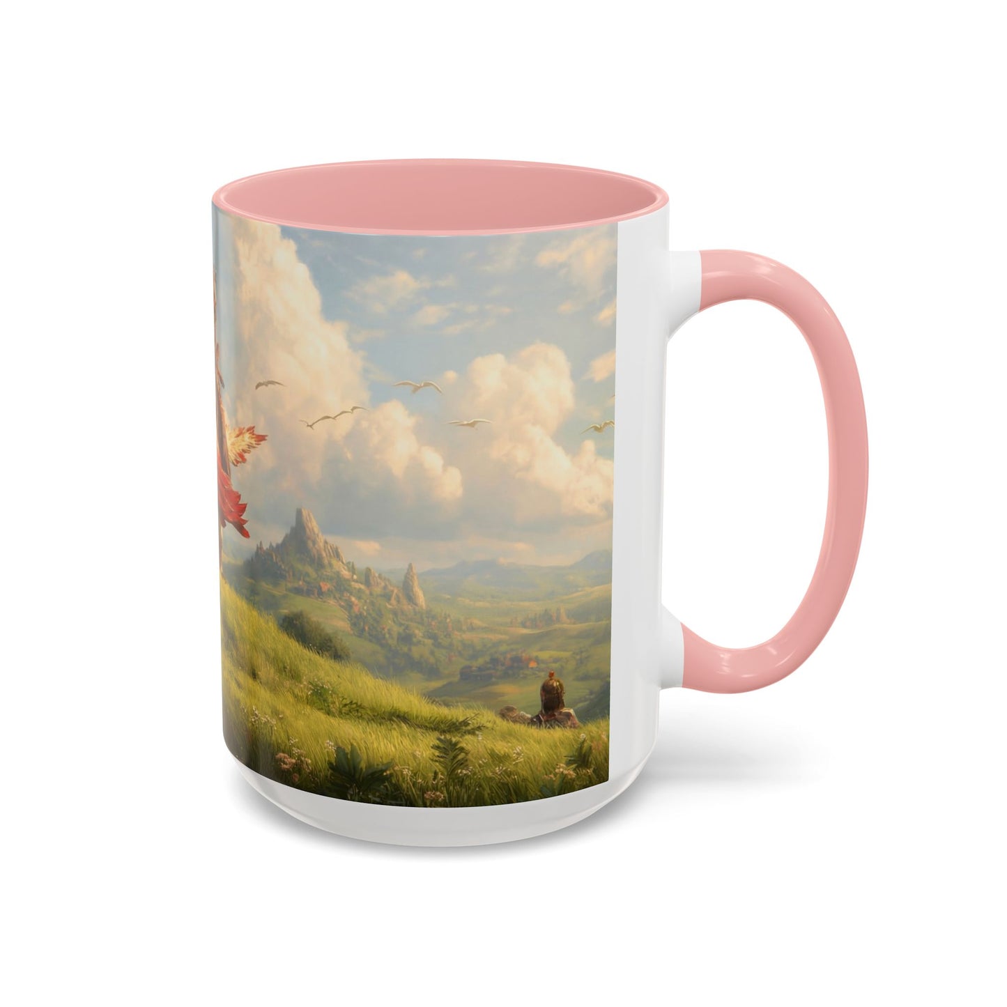 Great Aerie Pathfinder Mug – Dawn’s Flight Over Verdant Hills