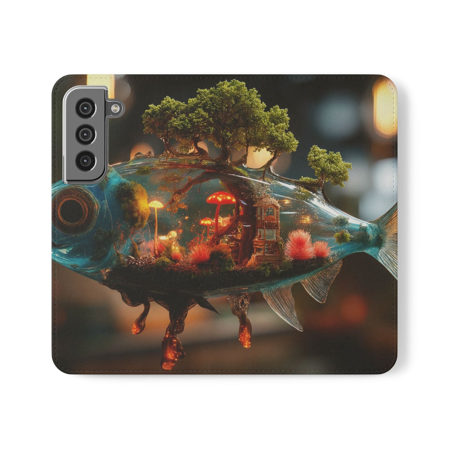 Forest Fish Flip Case – Liquid Glowwood Dreamscape