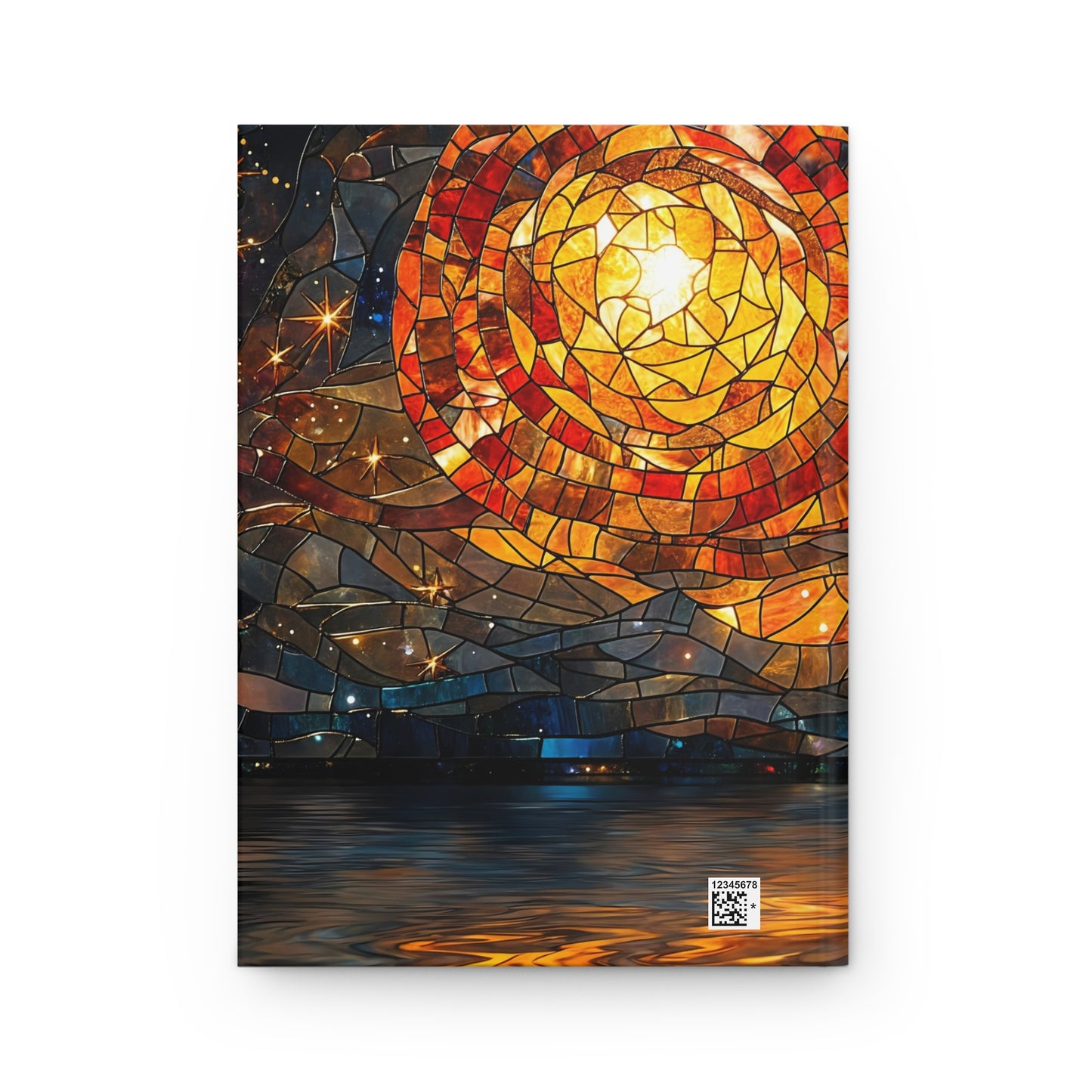 Stained Glass Flamingo Journal Matte – Celestial Vortex Dreamscape