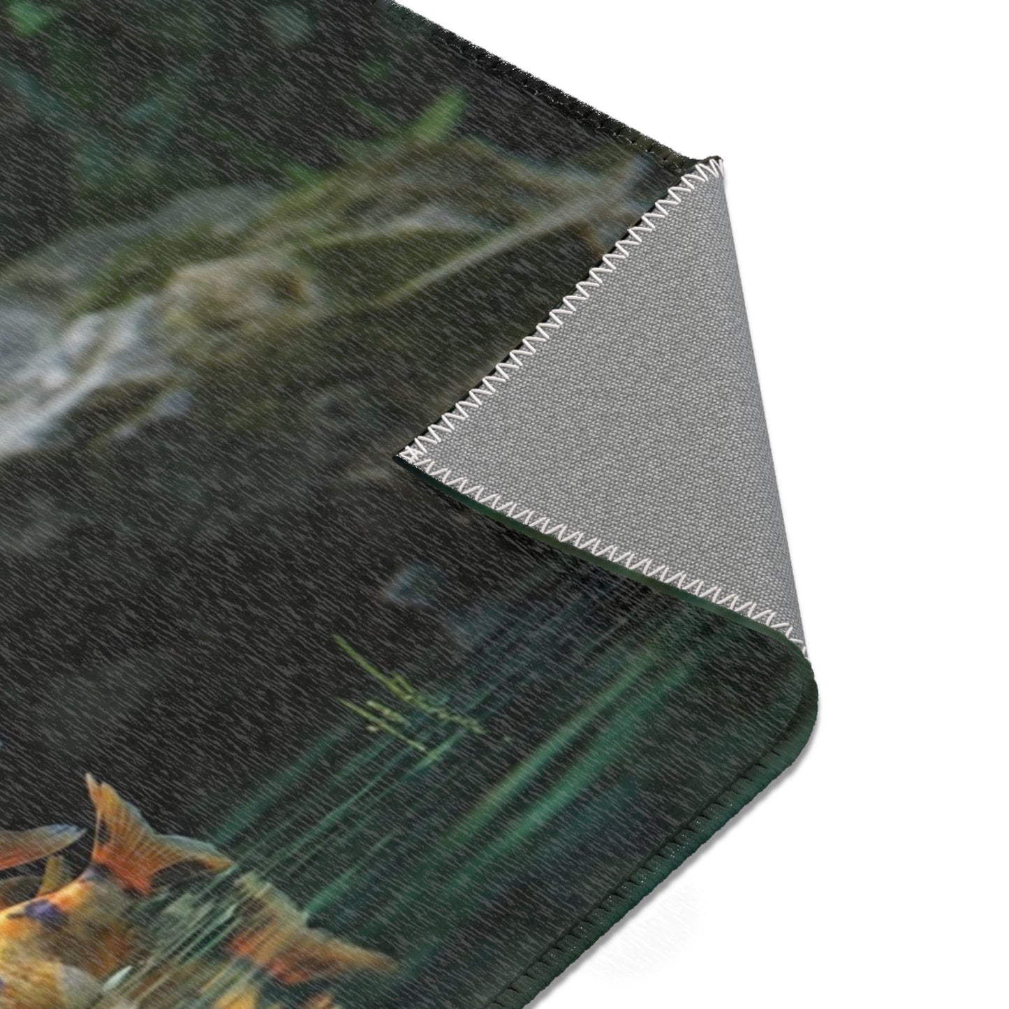 Elven Whisperer Area Rugs – Sunlit Pool with Golden Fish