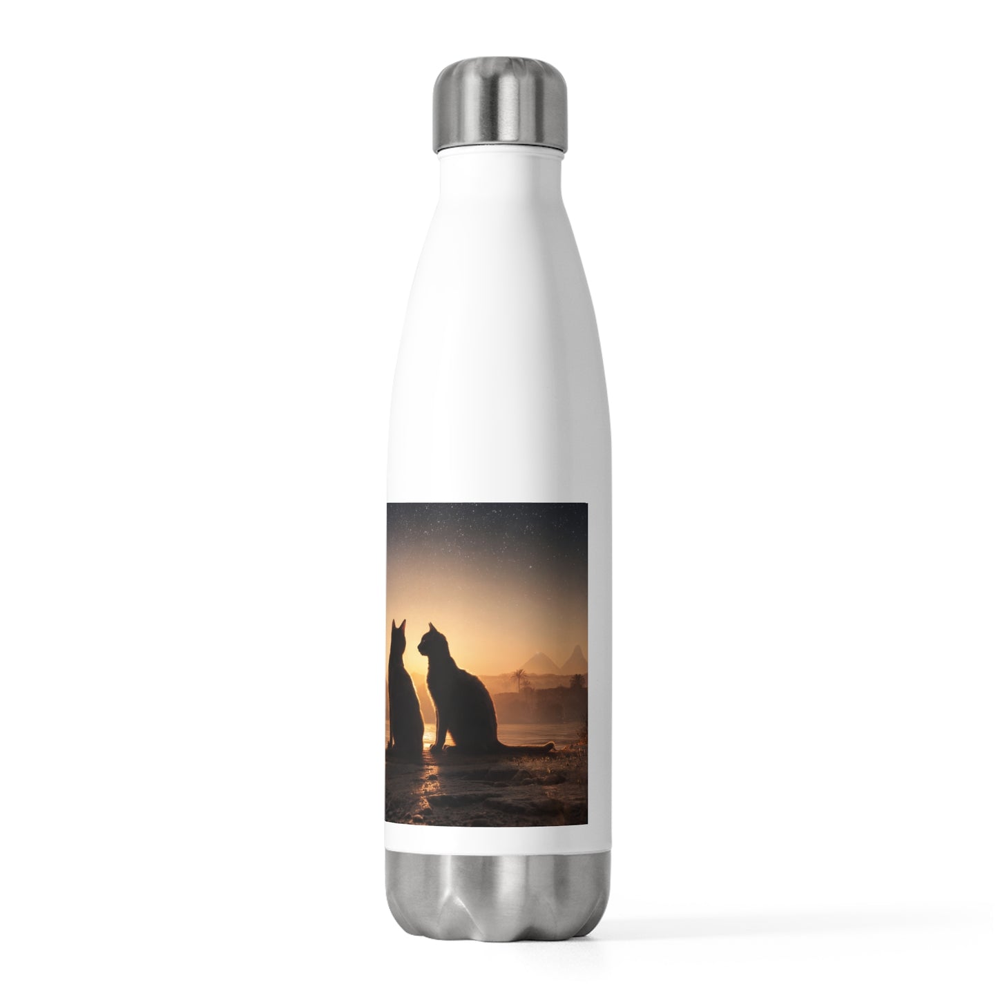 Starlit Pyramids Cat Bottle – Ancient Nightwatchers Glow