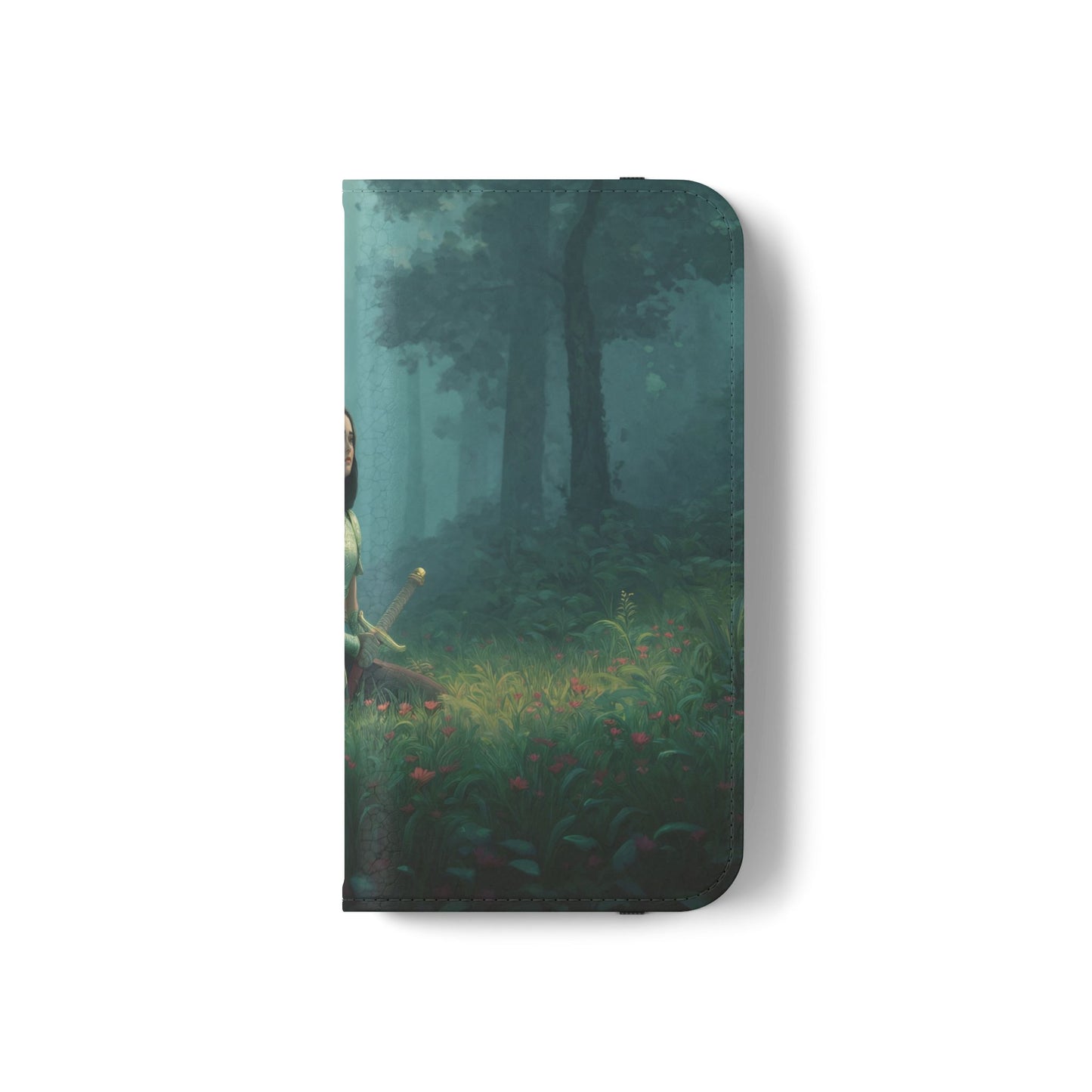 Woodland Sentinel Flip Cases – Green Knight in Misty Grove