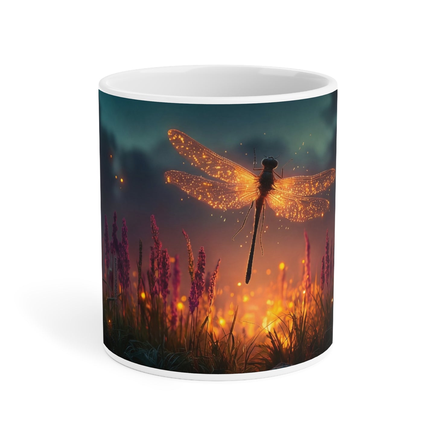 Luminescent Dragonfly Ceramic Mugs (11oz\15oz\20oz) – Twilight’s Sparkling Sentinel