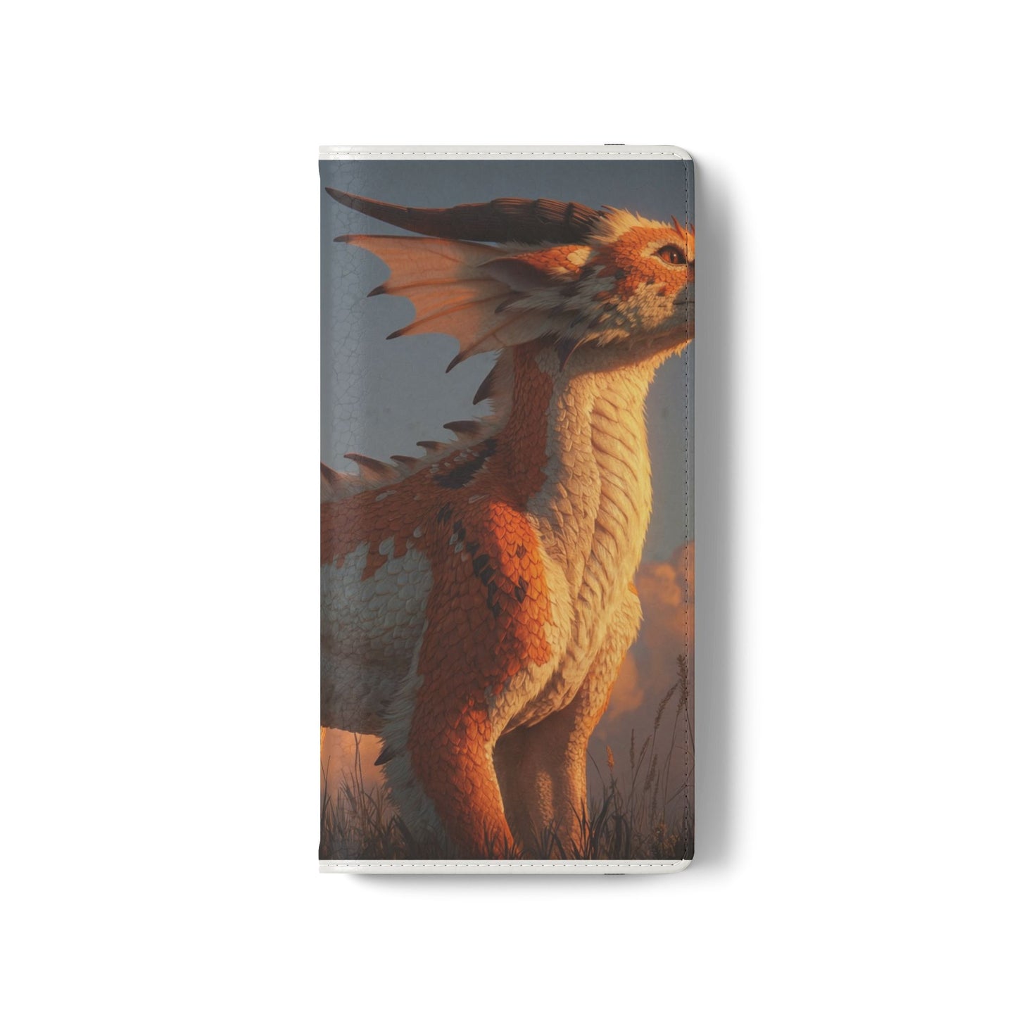 Gilded Dragon Flip Cases – Amber Sunset Guardian