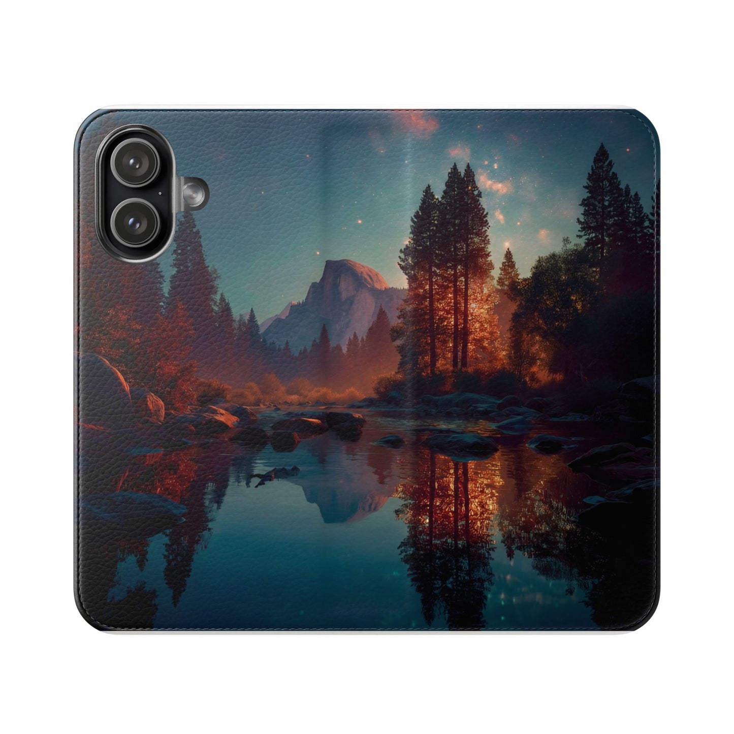Starlit Valley Flip Cases – Twilight River and Half Dome Reflections