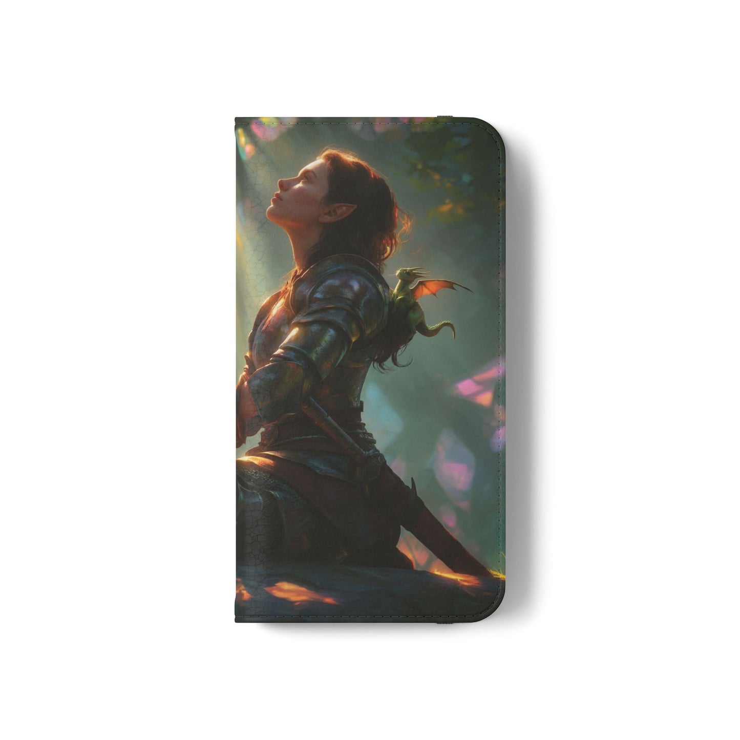 Crystal Grove Sentinel Flip Cases – Iridescent Forest Dawn Guardian