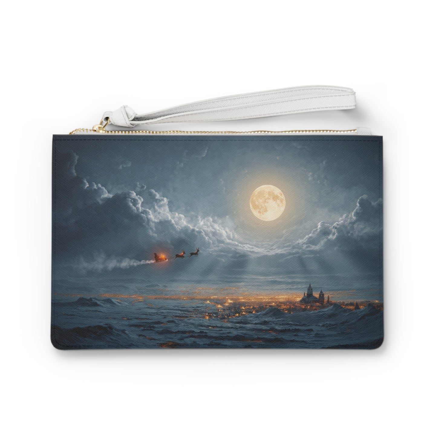 Midnight Sleigh Ride Clutch Bag – Frostbound City Lightscape