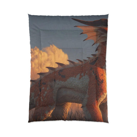 Sunset Dragon Comforter – Warm Ember Guardian Dreamscape