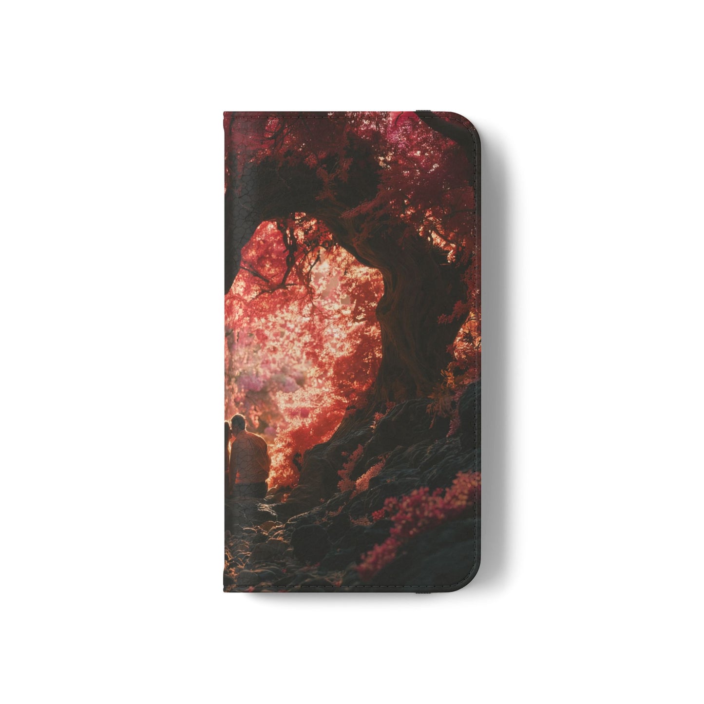 Crimson Arch Flip Cases – Heart-Shaped Canopy Romance
