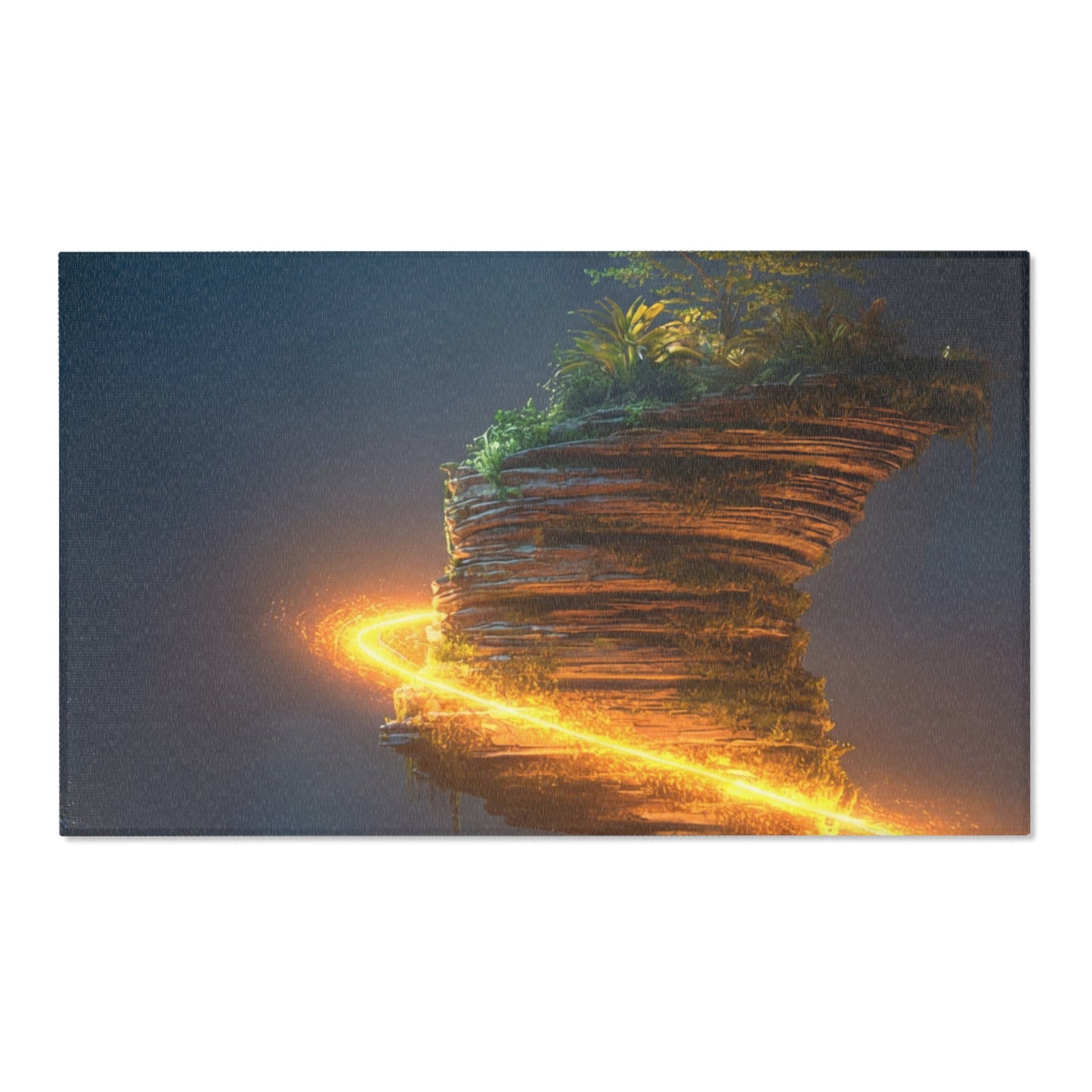 Floating Island Tree Rug – Luminous Twilight Sanctuary