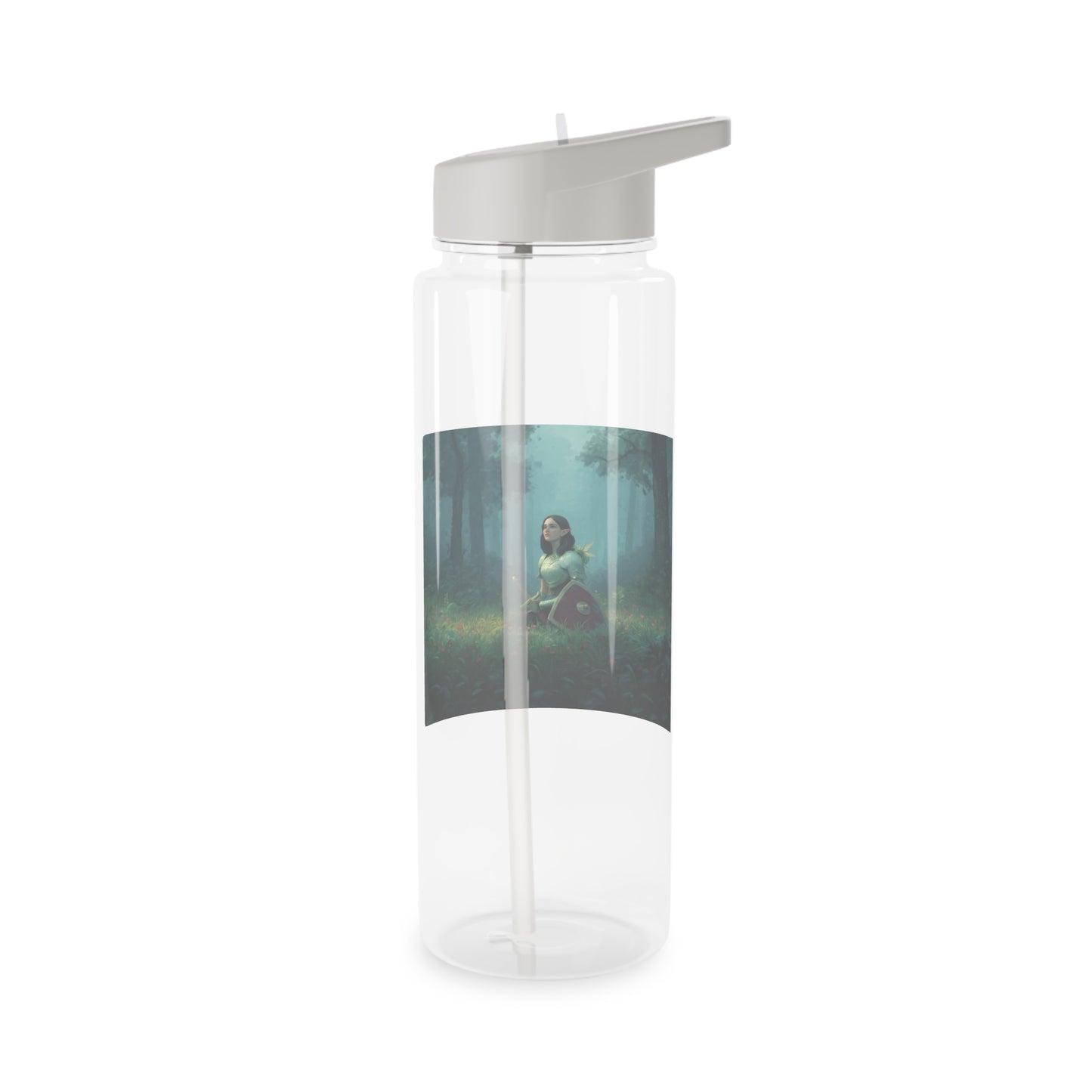 Forest Guardian Sentinel Tritan Water Bottle – Emerald Knight at Rest