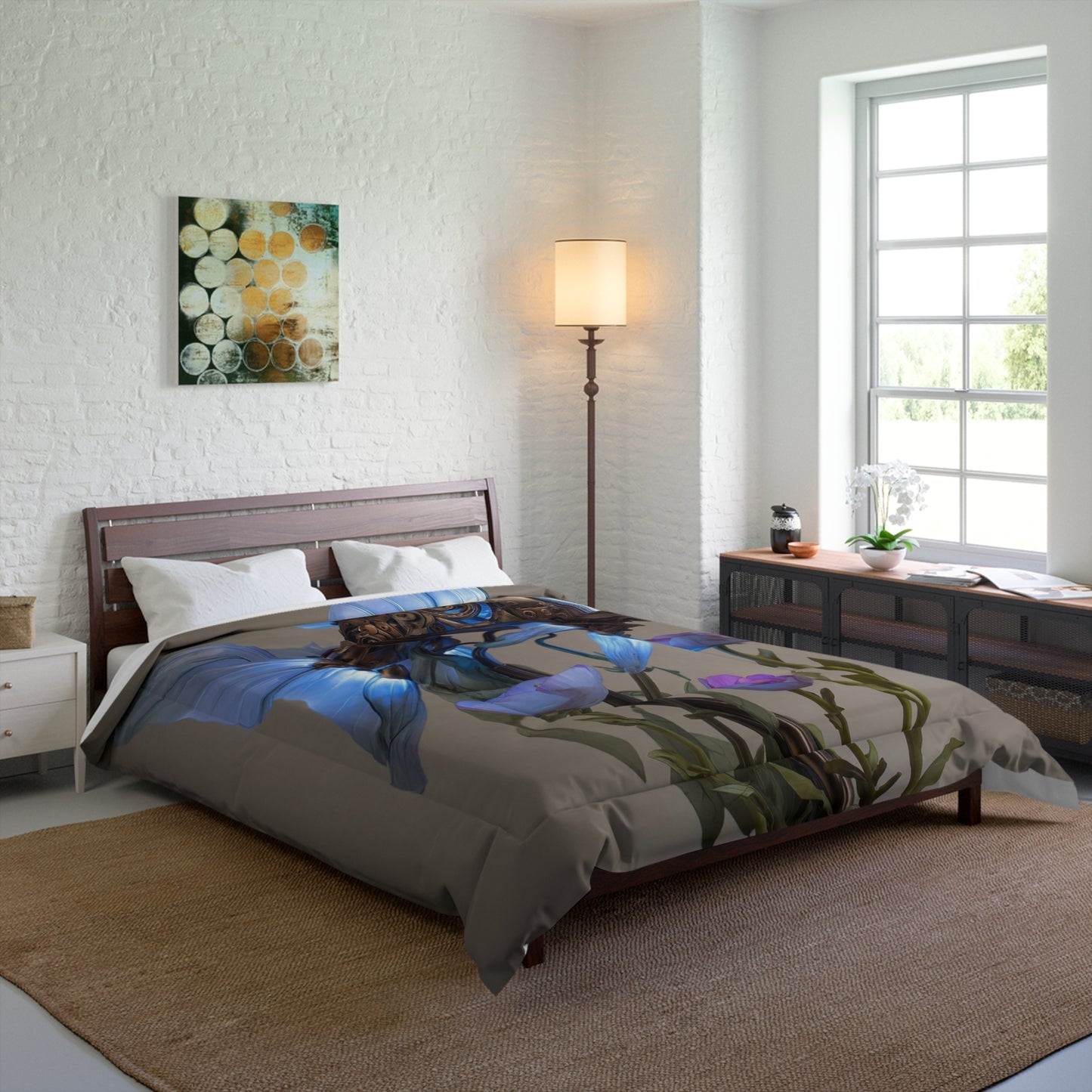 Steampunk Goldfish Comforter – Luminescent Mechanical Dreamscape