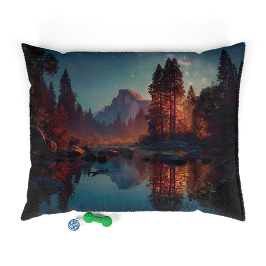 Starlit River Valley Pet Bed – Half Dome’s Whispering Reflection