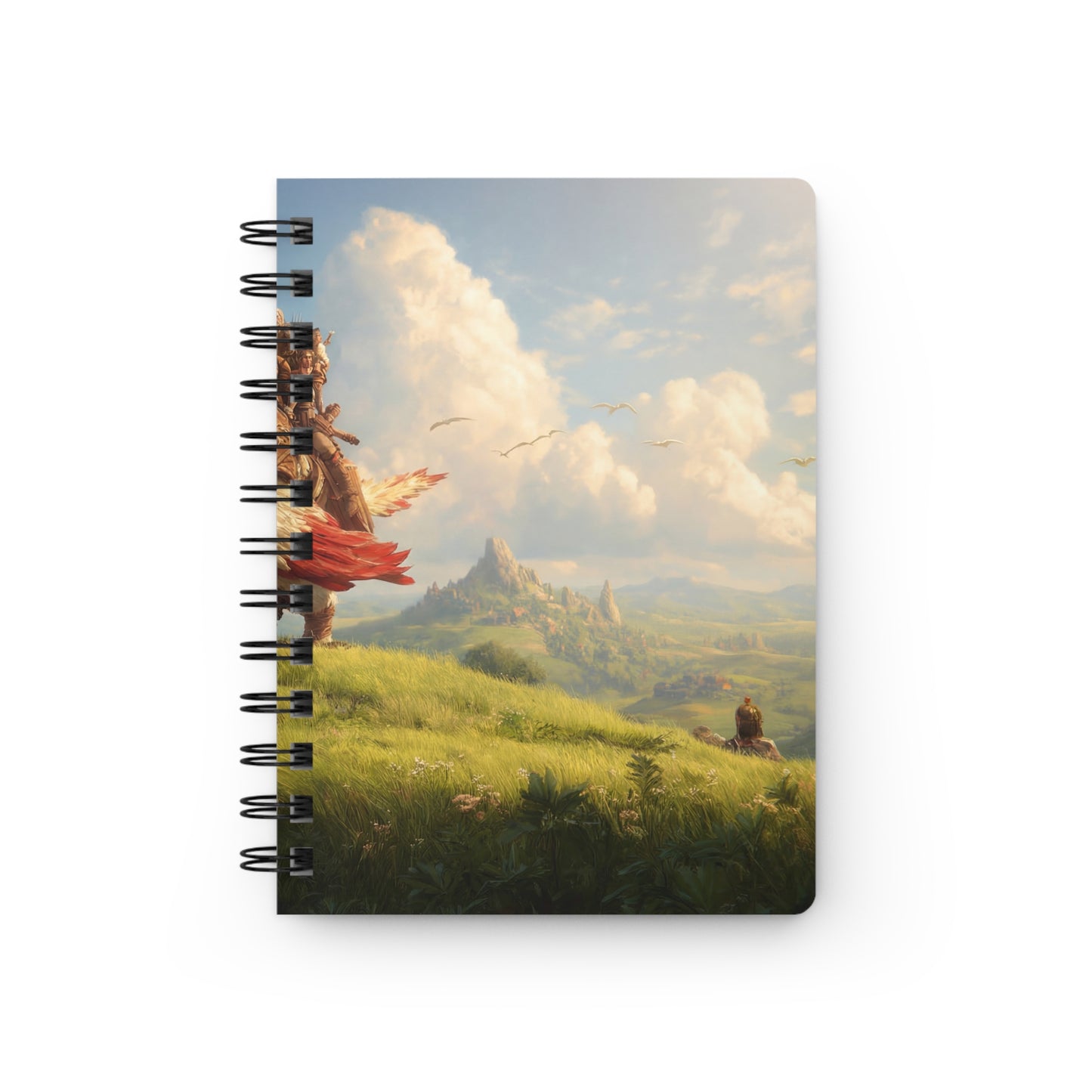 Skybound Falcon Rider Journal – Crested Wings Over Sunlit Valleys