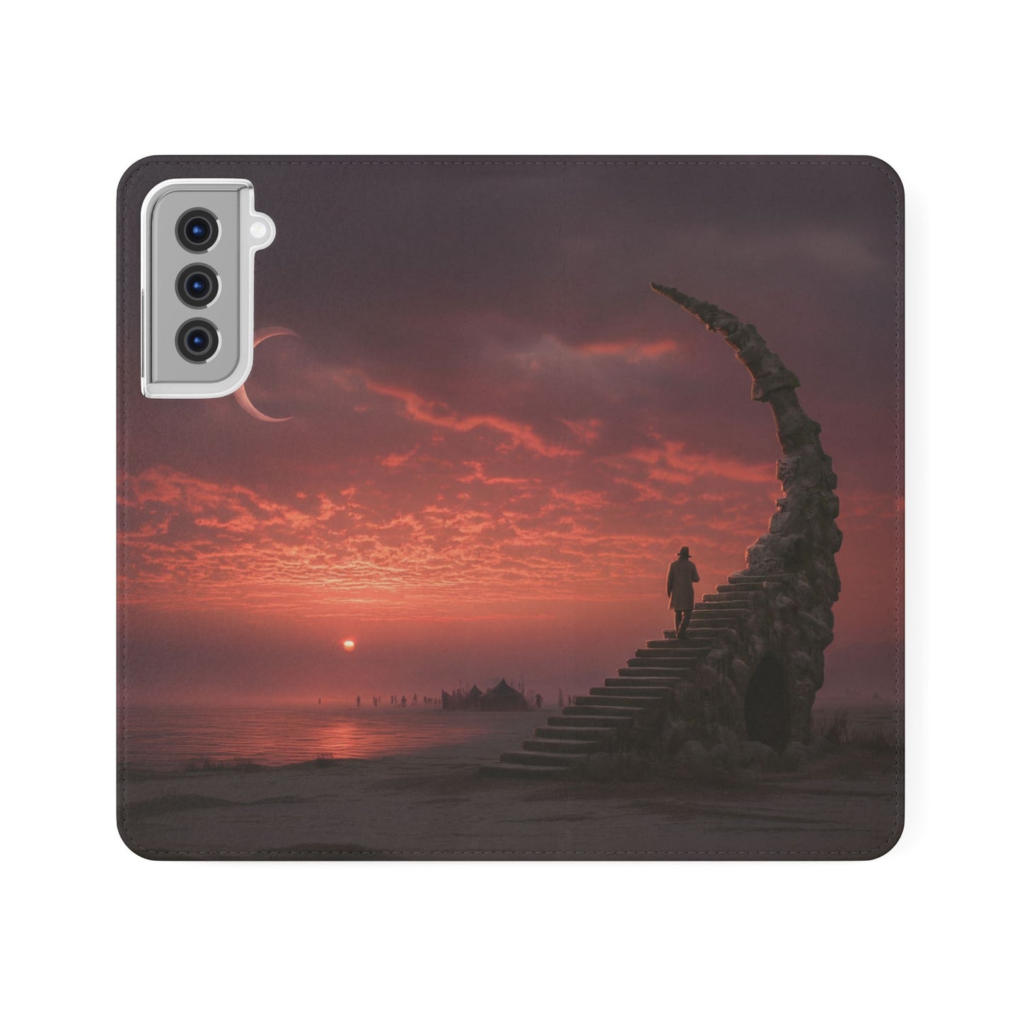 Twilight Sentinel Flip Cases – Moonlit Stairway to the Horizon