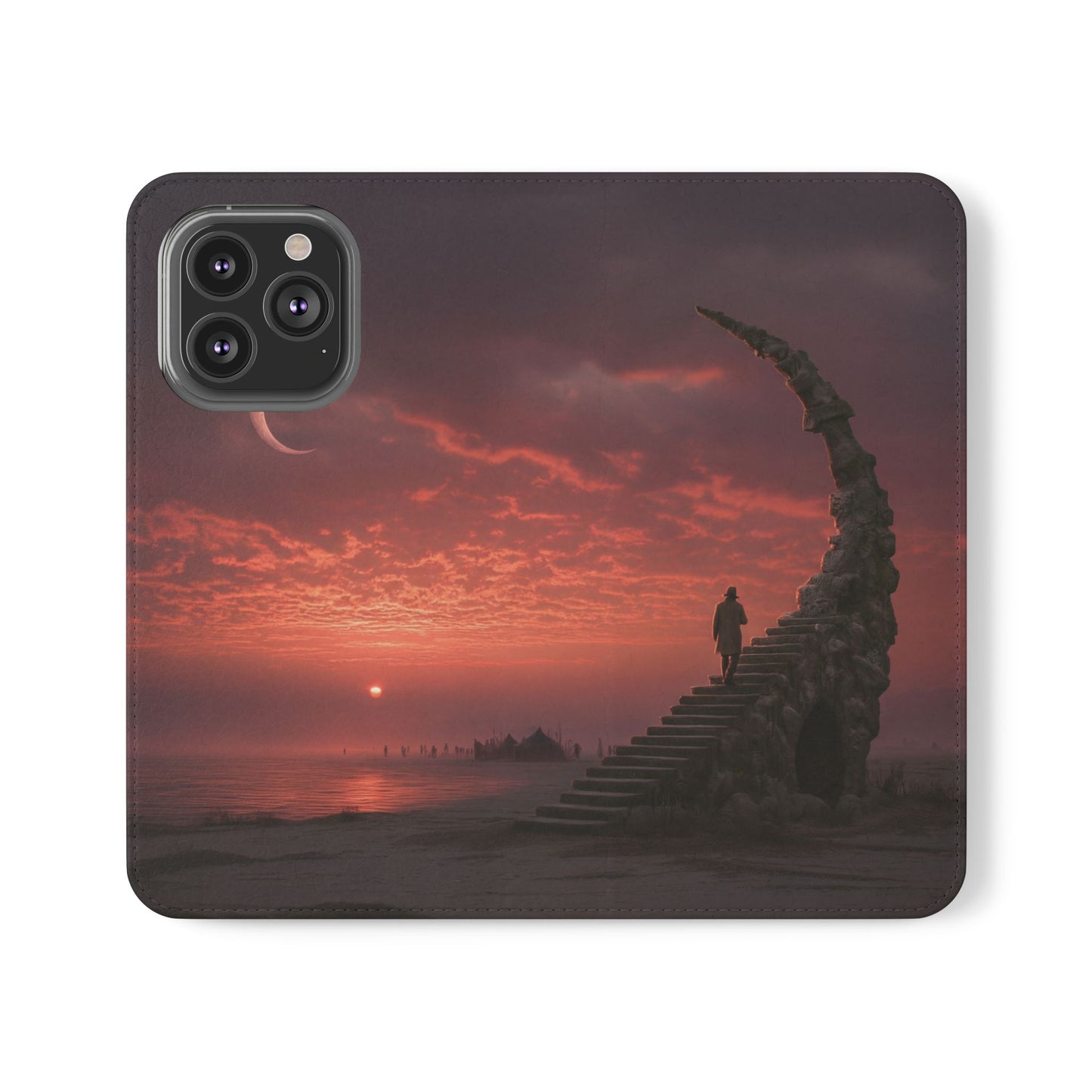 Twilight Sentinel Flip Cases – Moonlit Stairway to the Horizon