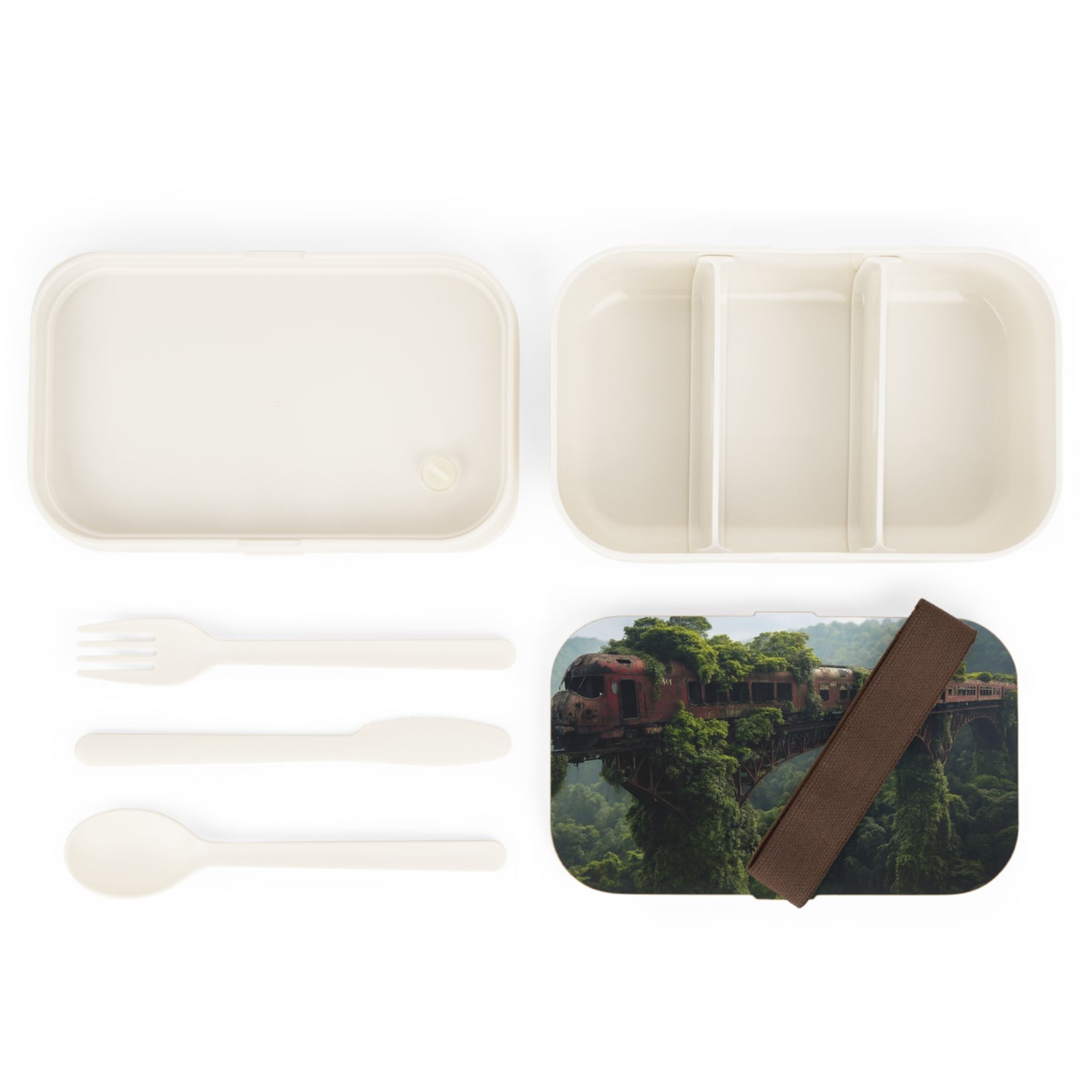 Overgrown Train Bridge Bento Lunch Box – Verdant Ruin Dreamscape